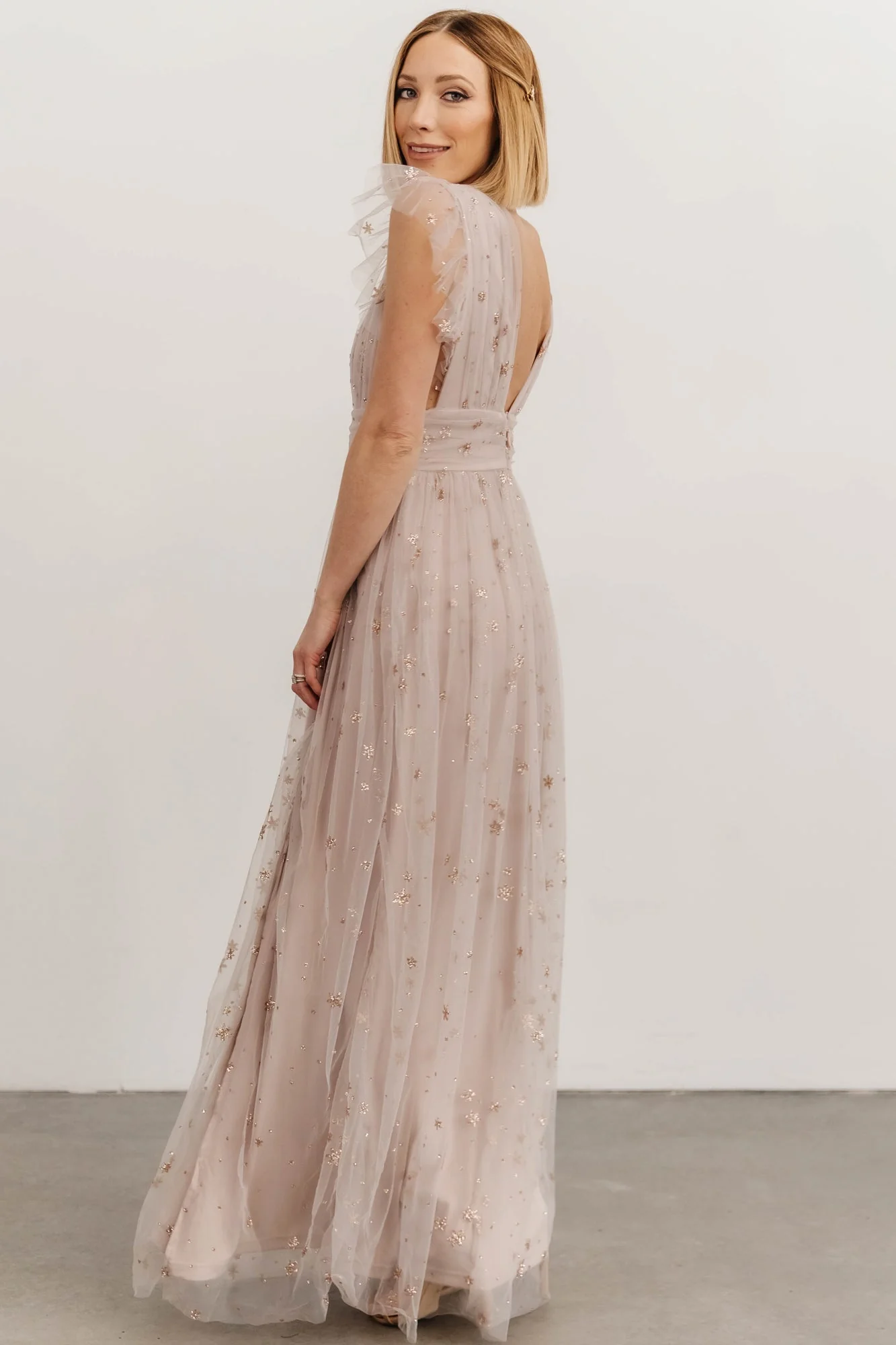 Nova Shimmer Maxi Dress | Dusty Lilac