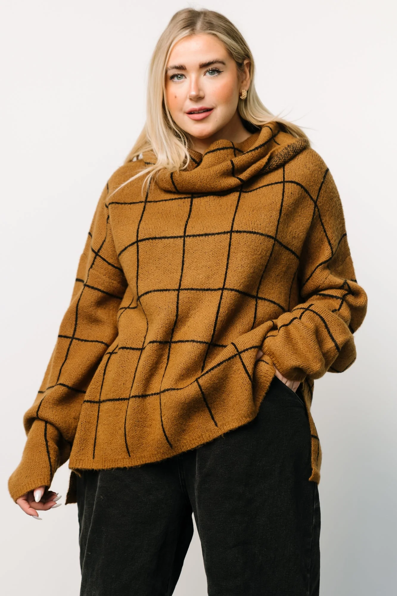 Birmingham Funnel Neck Sweater | Brown