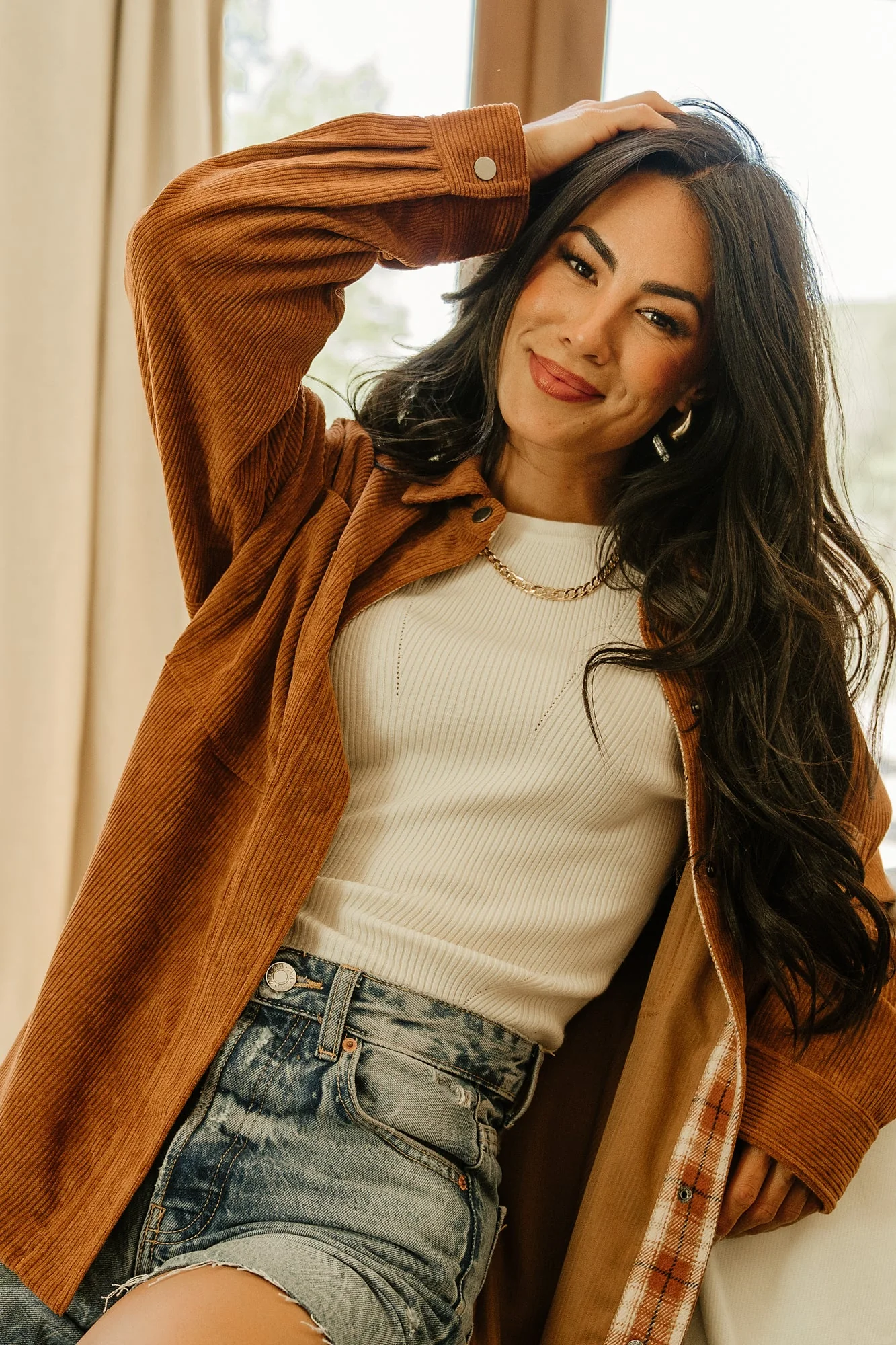 Davis Corduroy Shacket | Spice