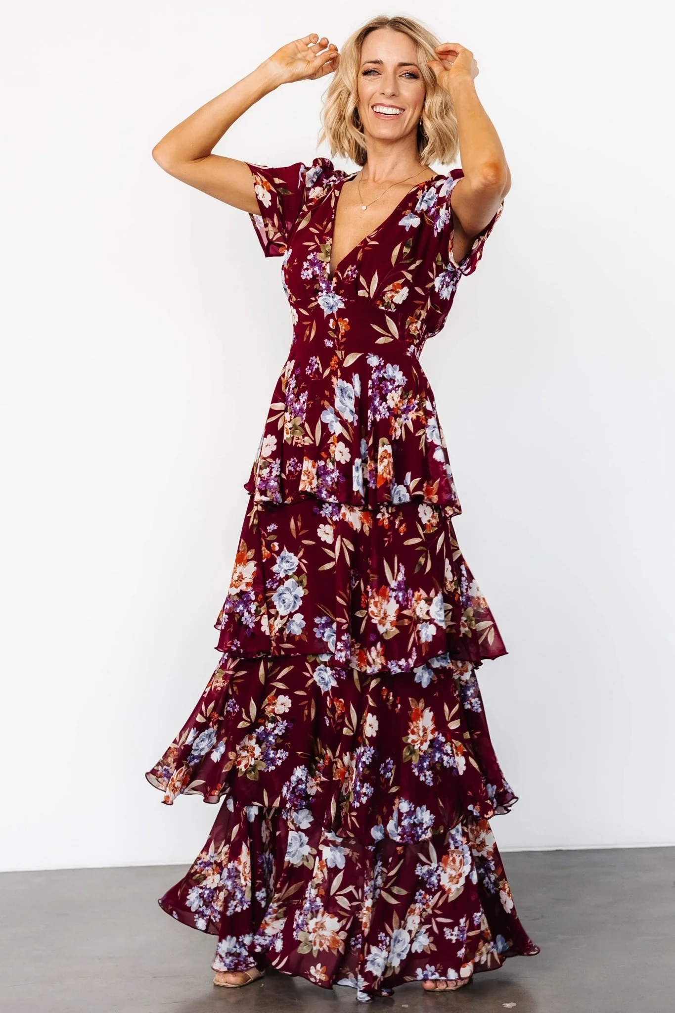 Montaigne Ruffle Maxi Dress | Mulberry Floral