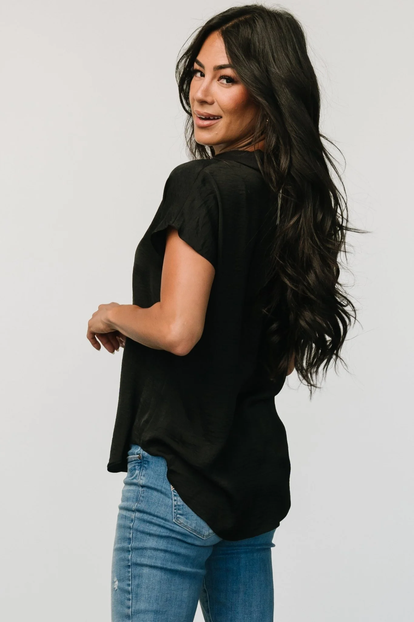Corey Button Top | Black