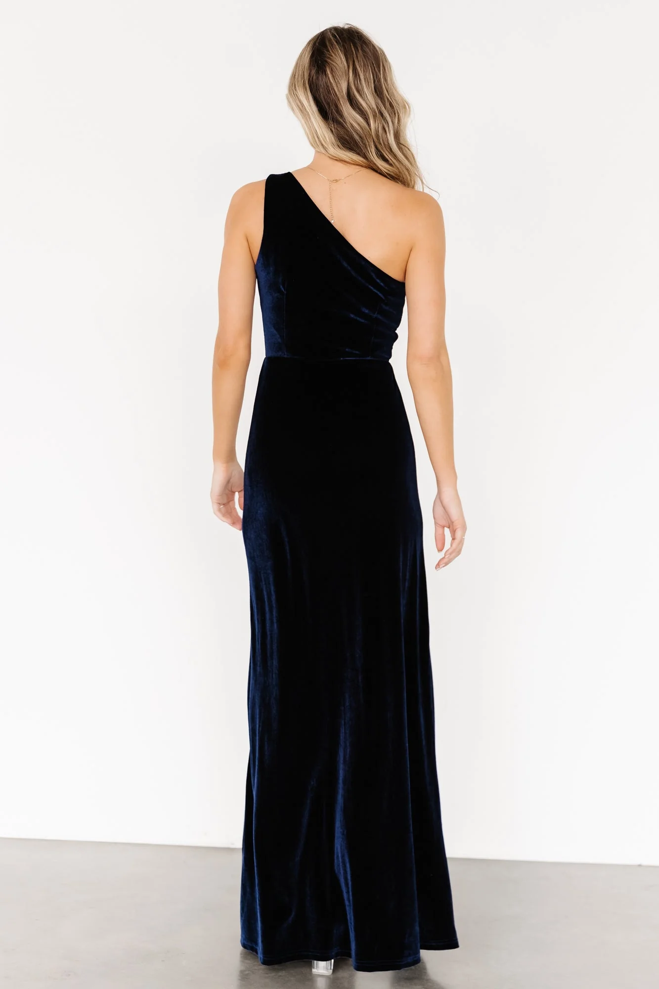 Tatiana Velvet One Shoulder Maxi Dress | Navy