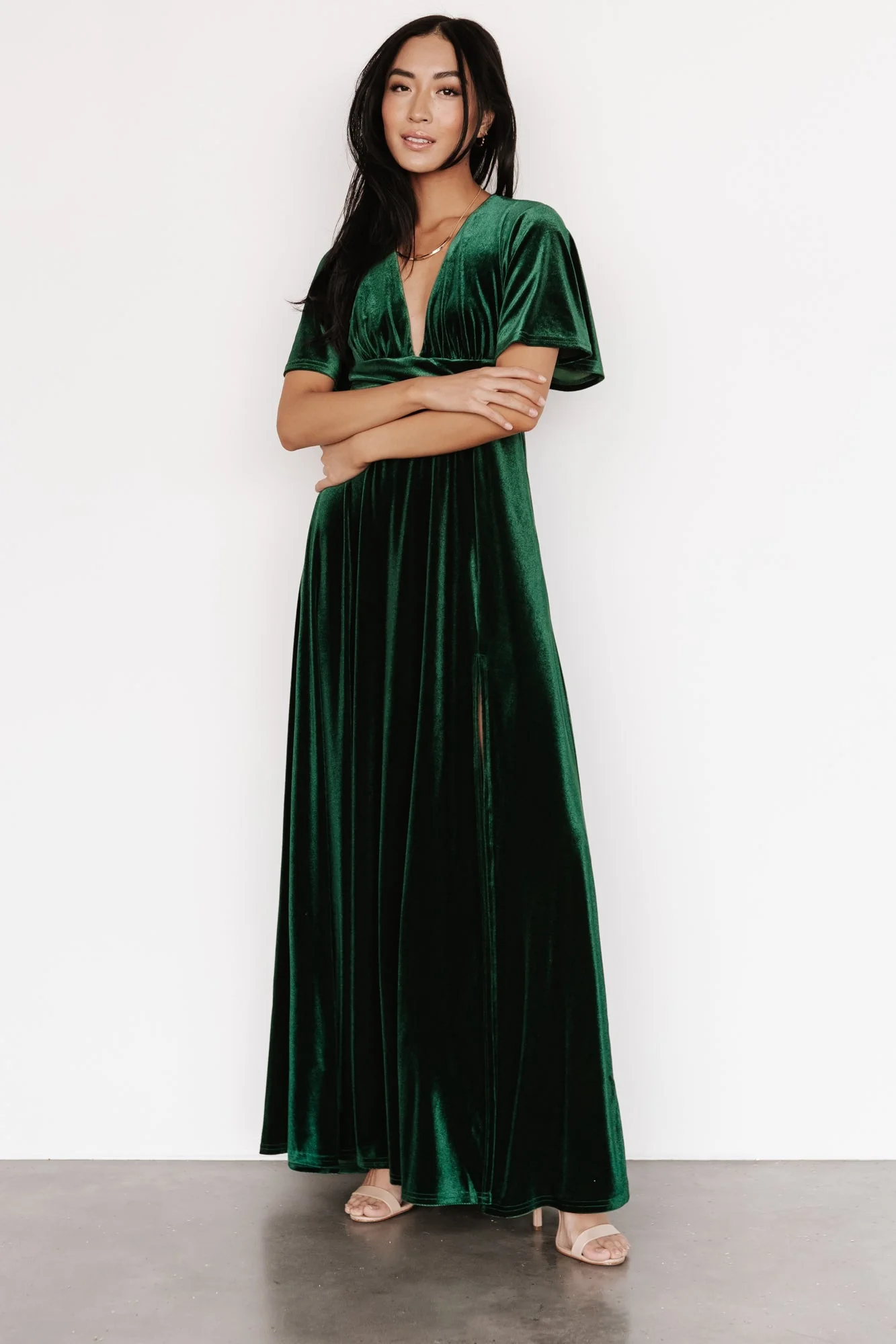 Berenice Velvet Maxi Dress | Emerald