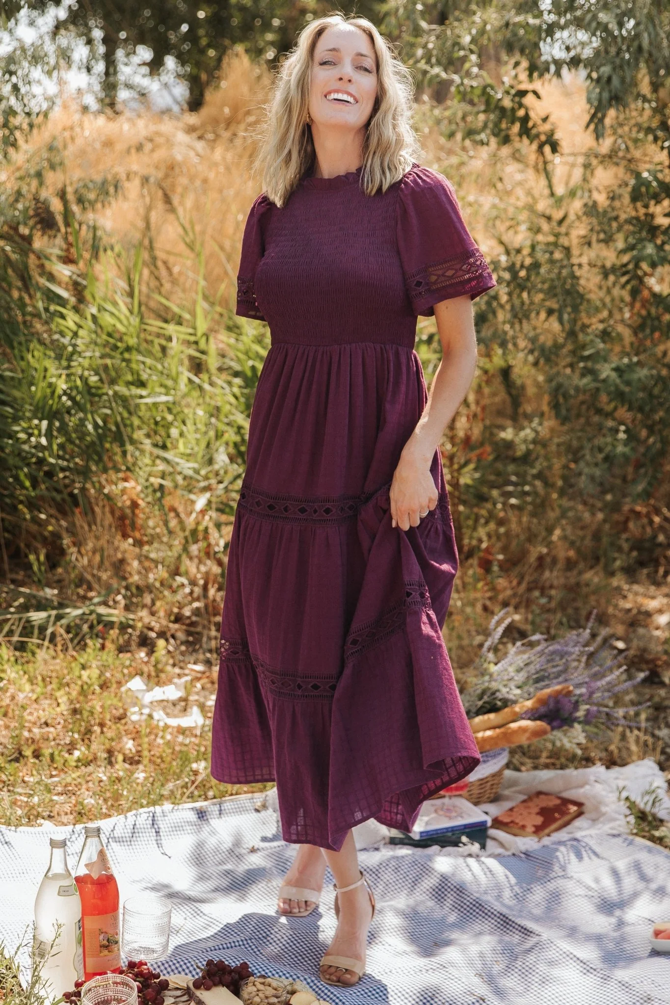 Loveland Geo Lace Maxi Dress | Mulberry