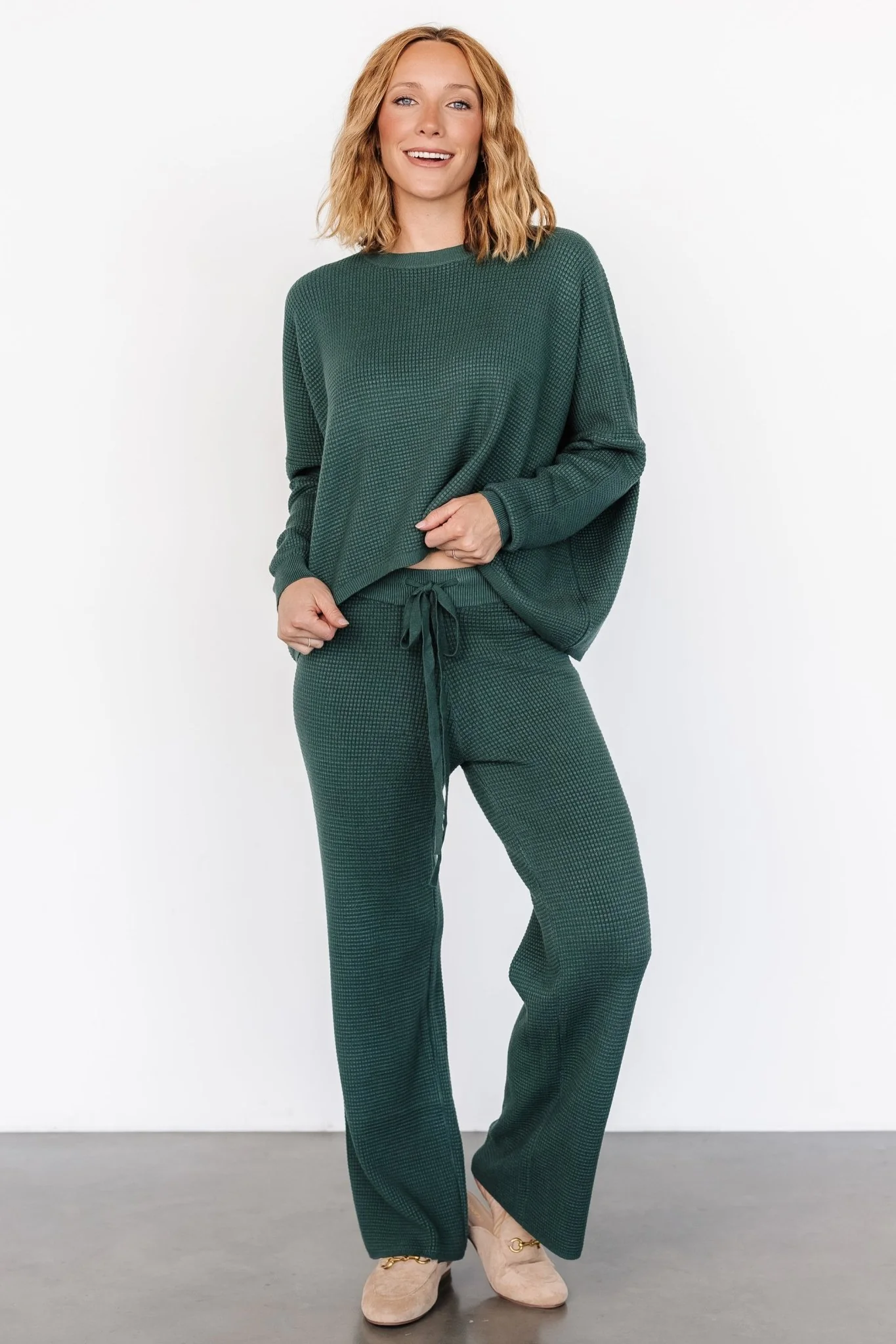 Owen Waffle Pants | Green