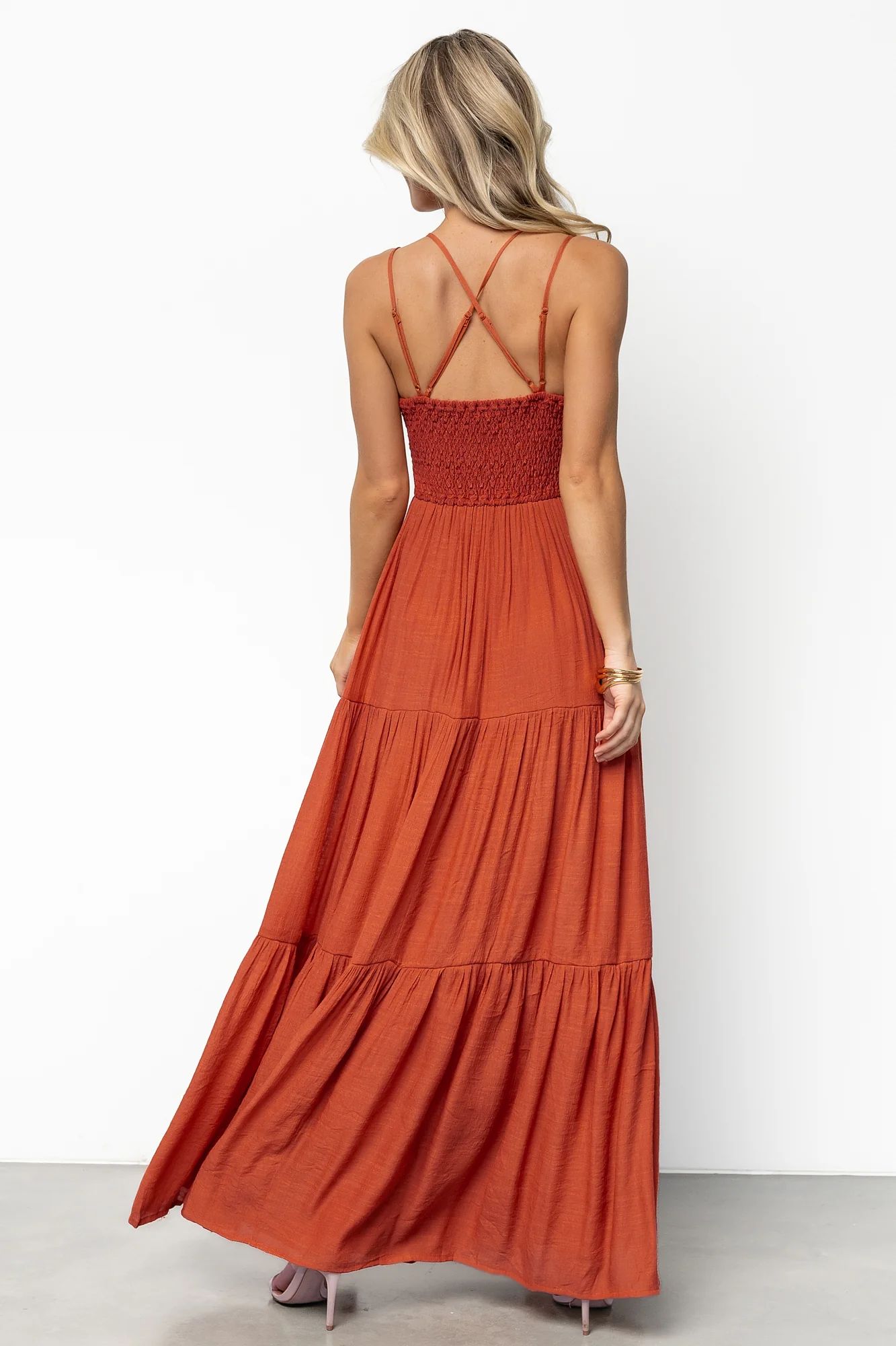 Summerlin Lace Top Maxi Dress | Rust