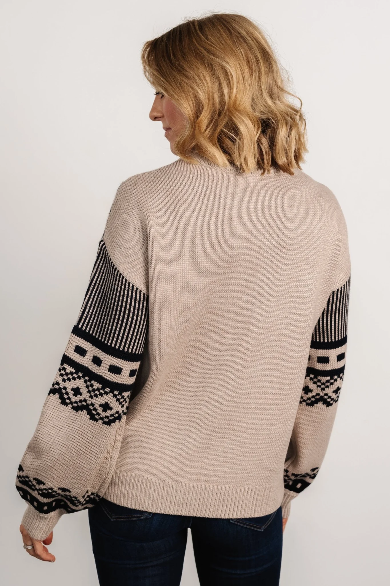 Eugene Sweater | Taupe + Navy