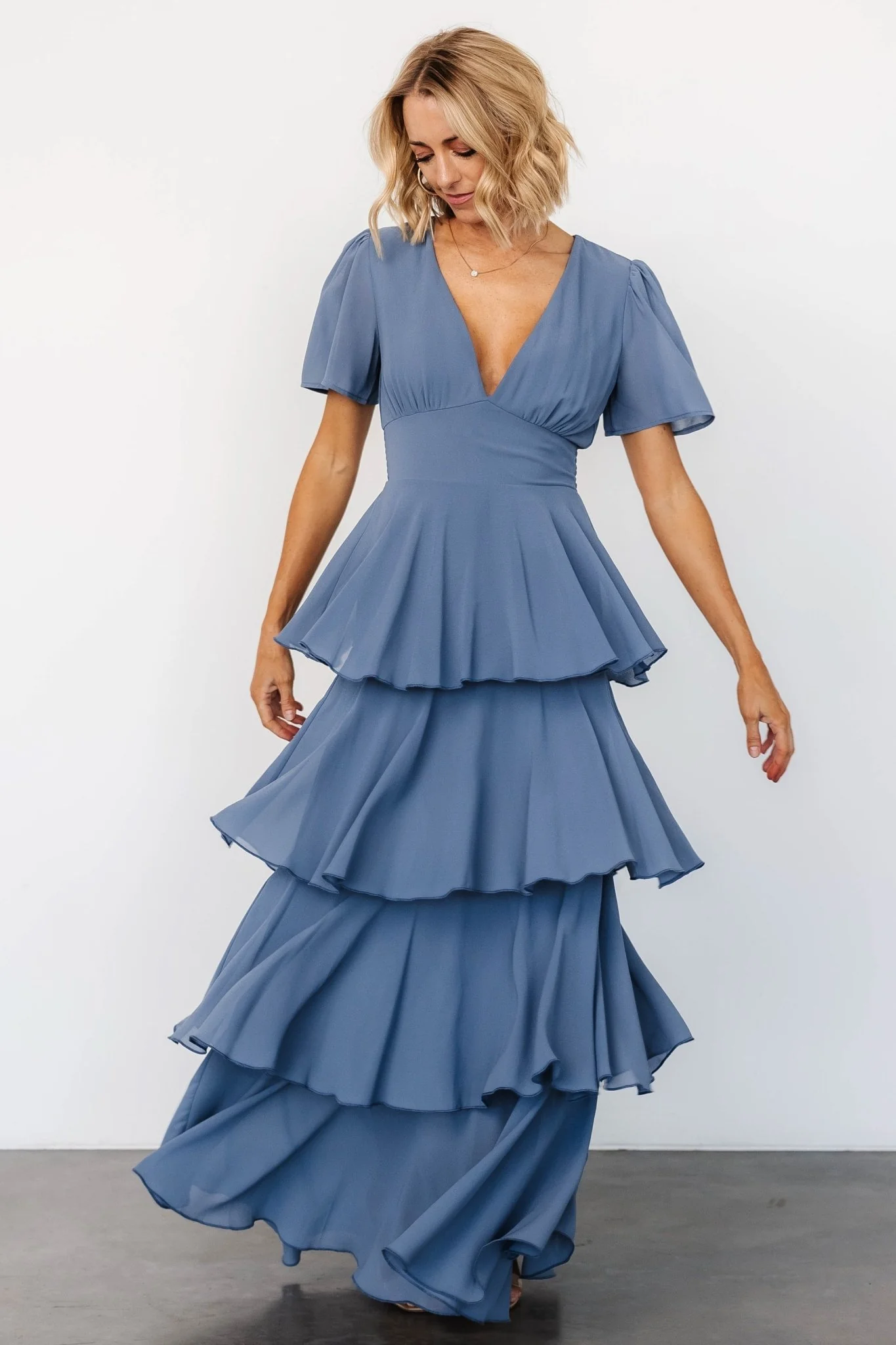 Montaigne Ruffle Maxi Dress | Whisper Blue