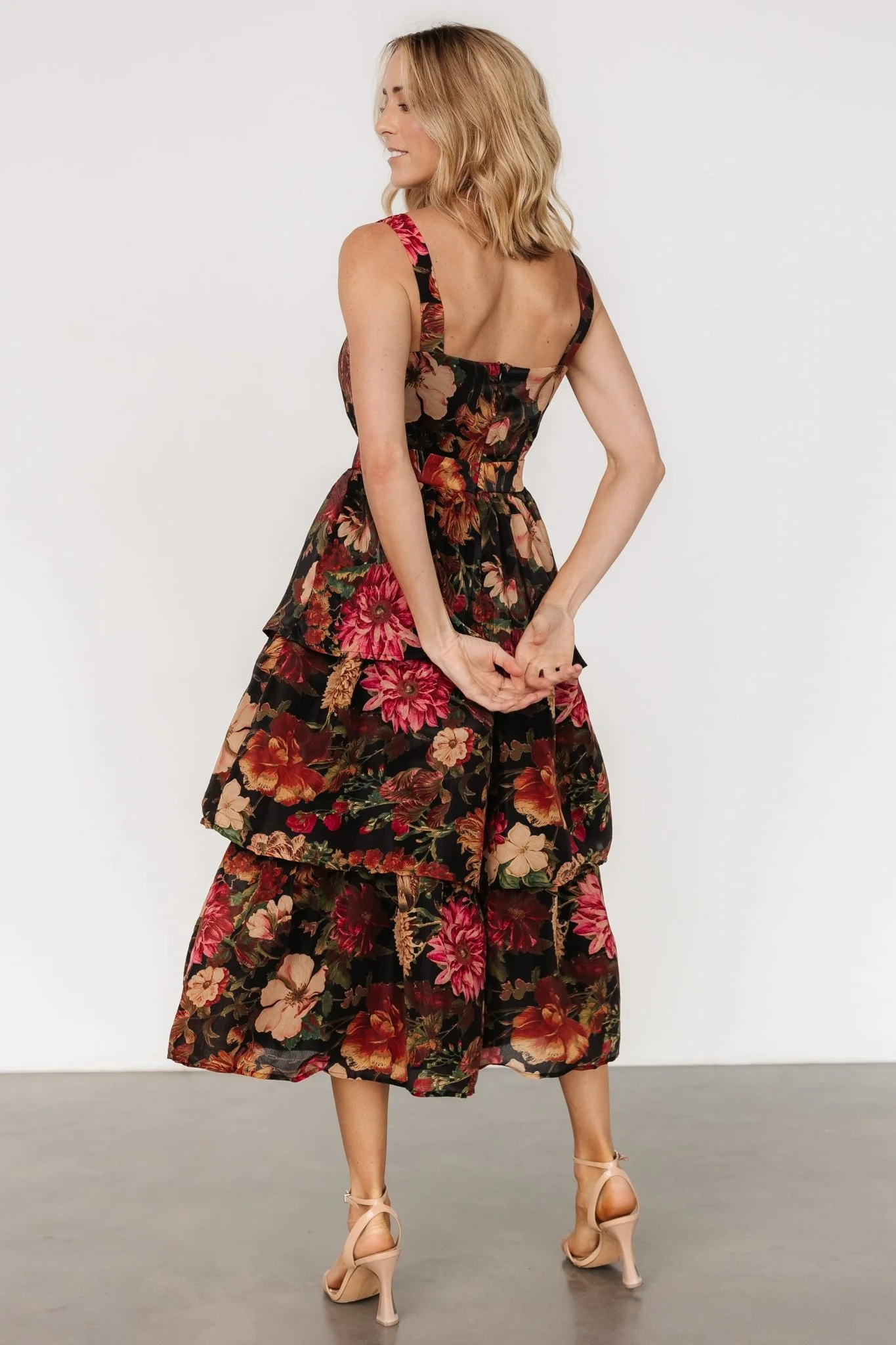 Cologne Tiered Dress | Black Floral
