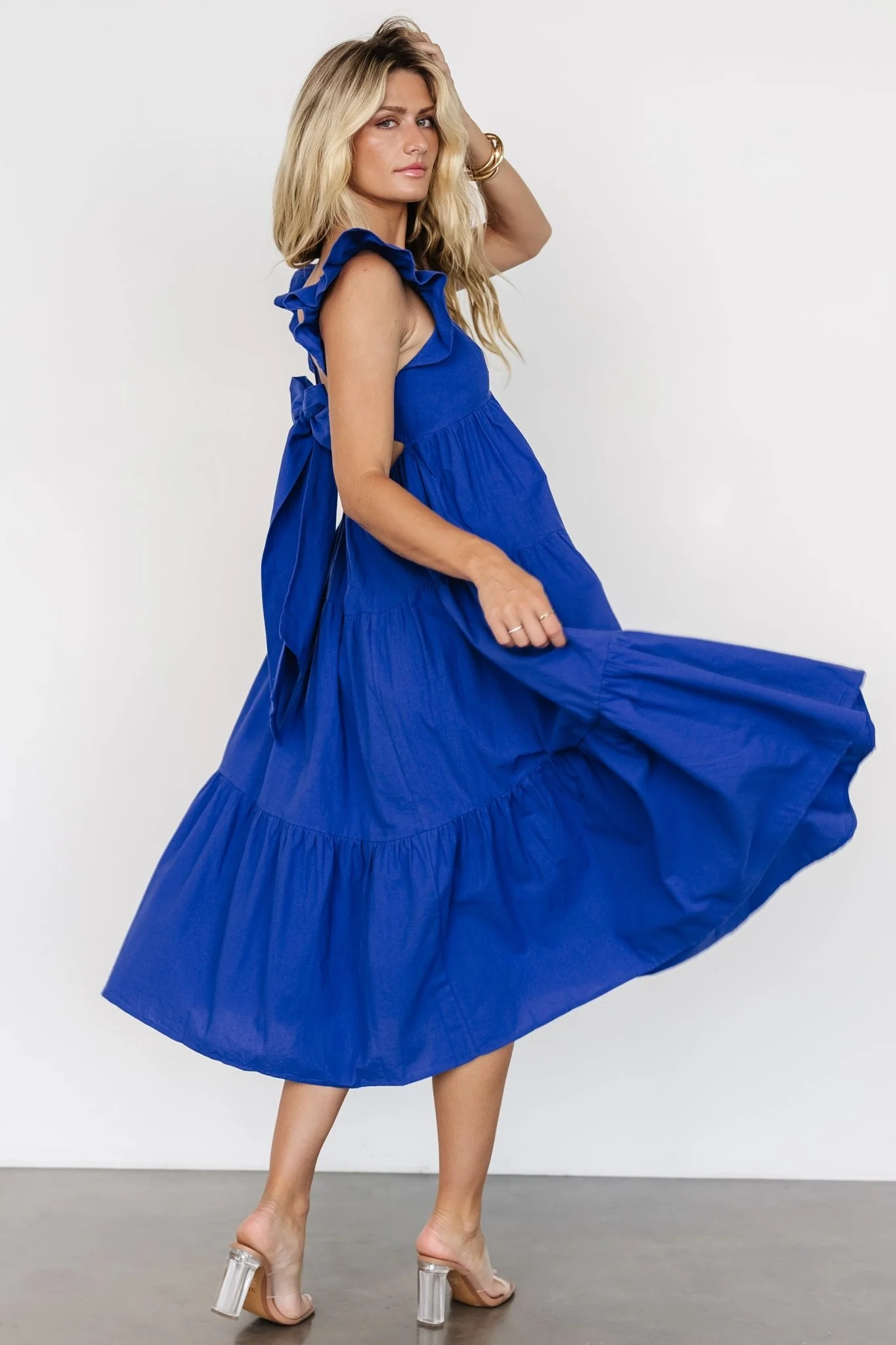 Aria Back Tie Dress | Blue