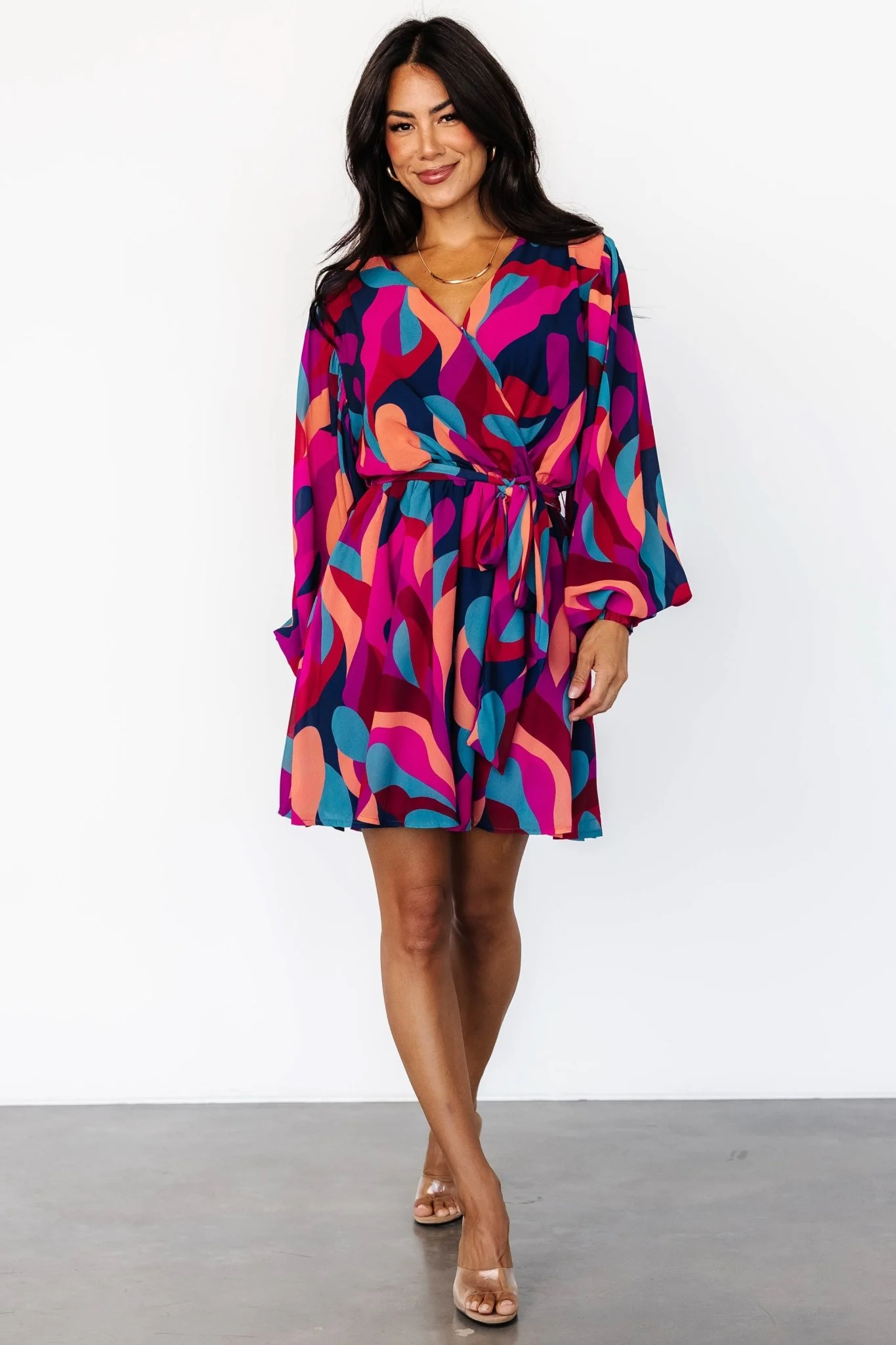 Lyndsi Short Dress | Magenta Multi
