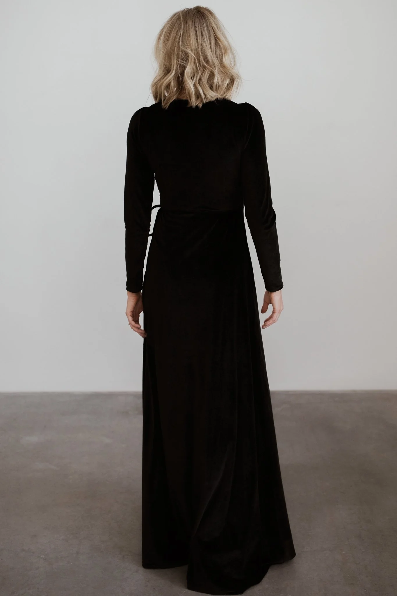 Esmerelda Velvet Wrap Maxi Dress | Black