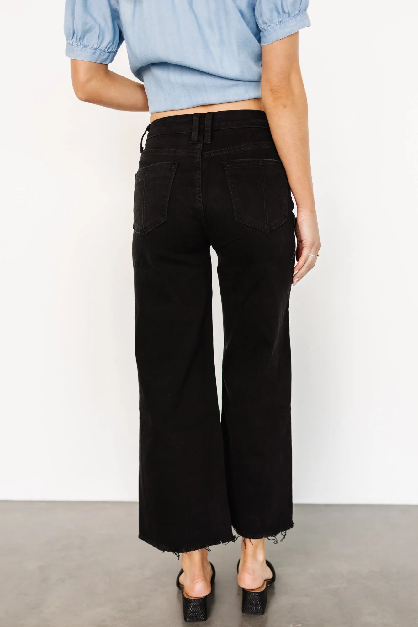 Georgie High Rise Wide Leg Jeans | Black