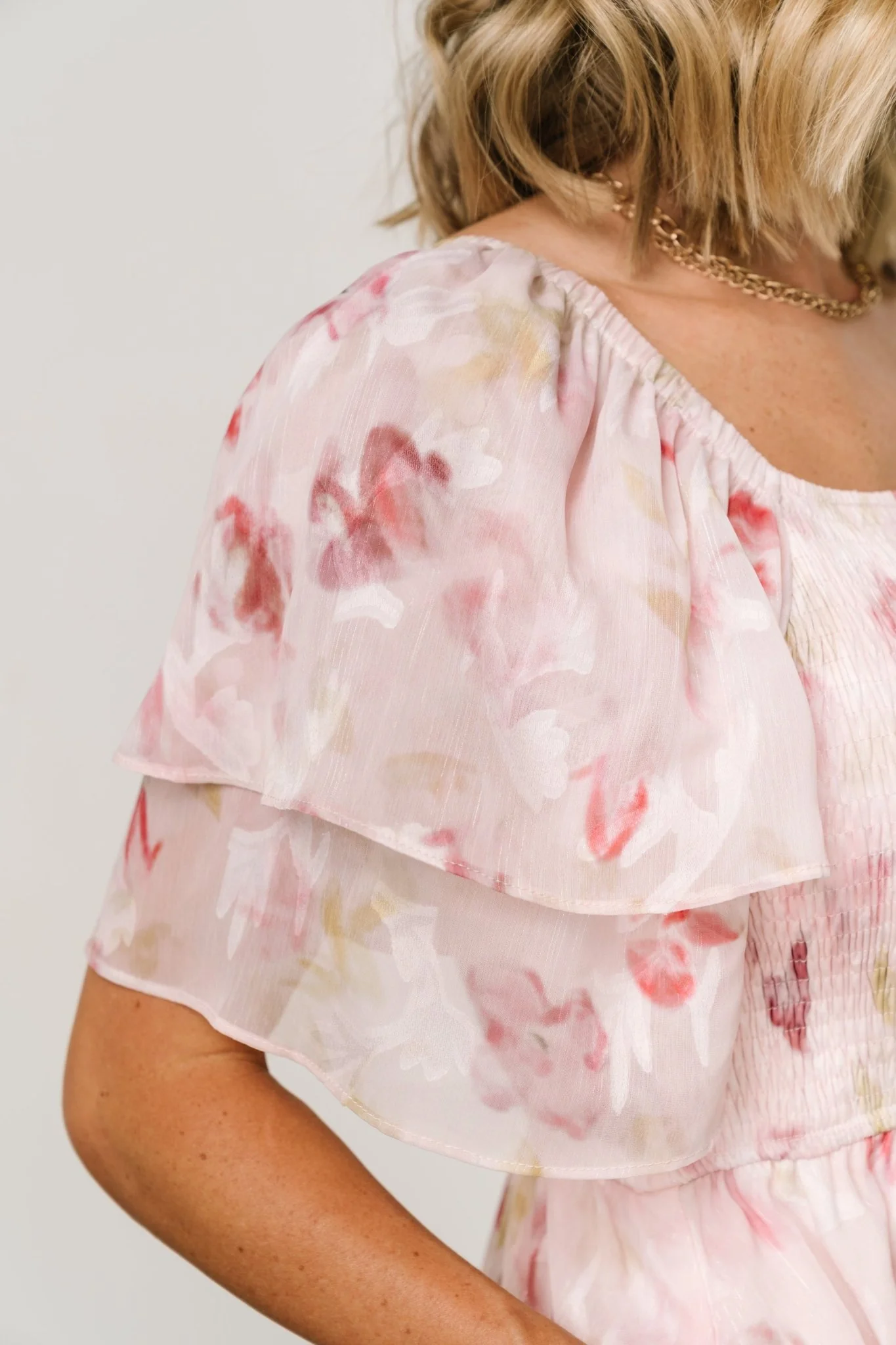 Flora Midi Dress | Blush Print