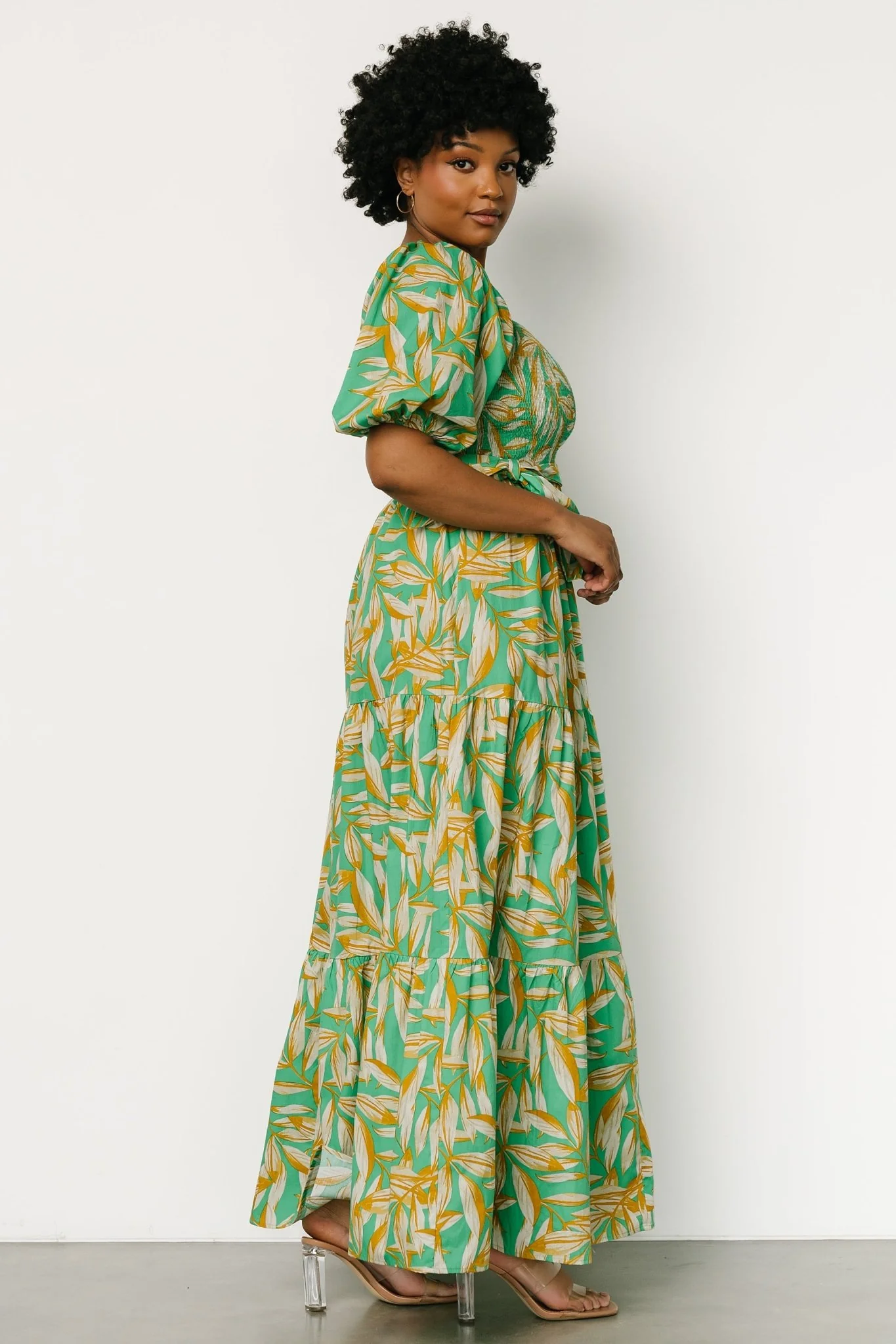 Forsythe Smocked Maxi Dress | Green Print