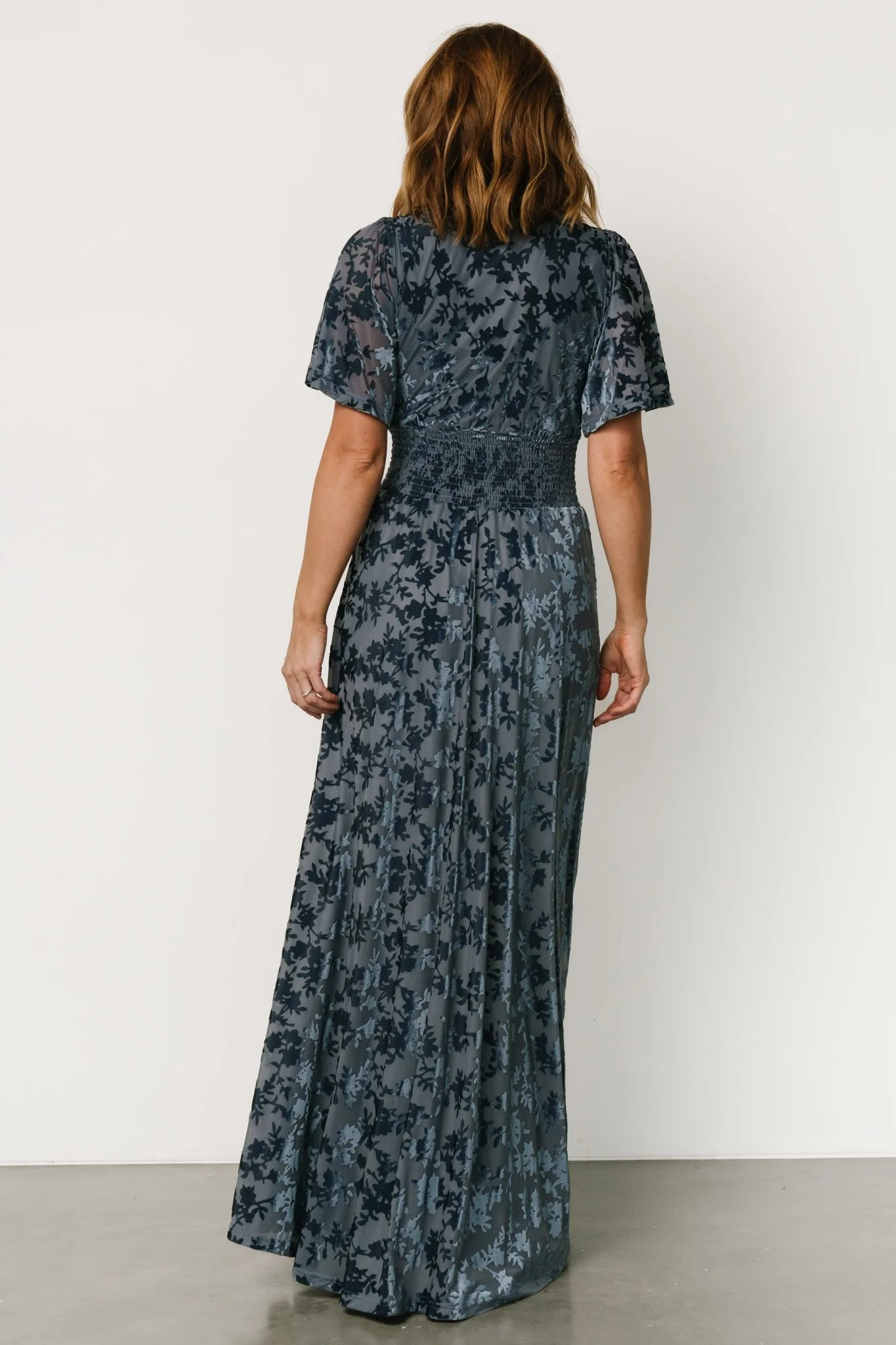 Veronica Velvet Maxi Dress | Whisper Blue