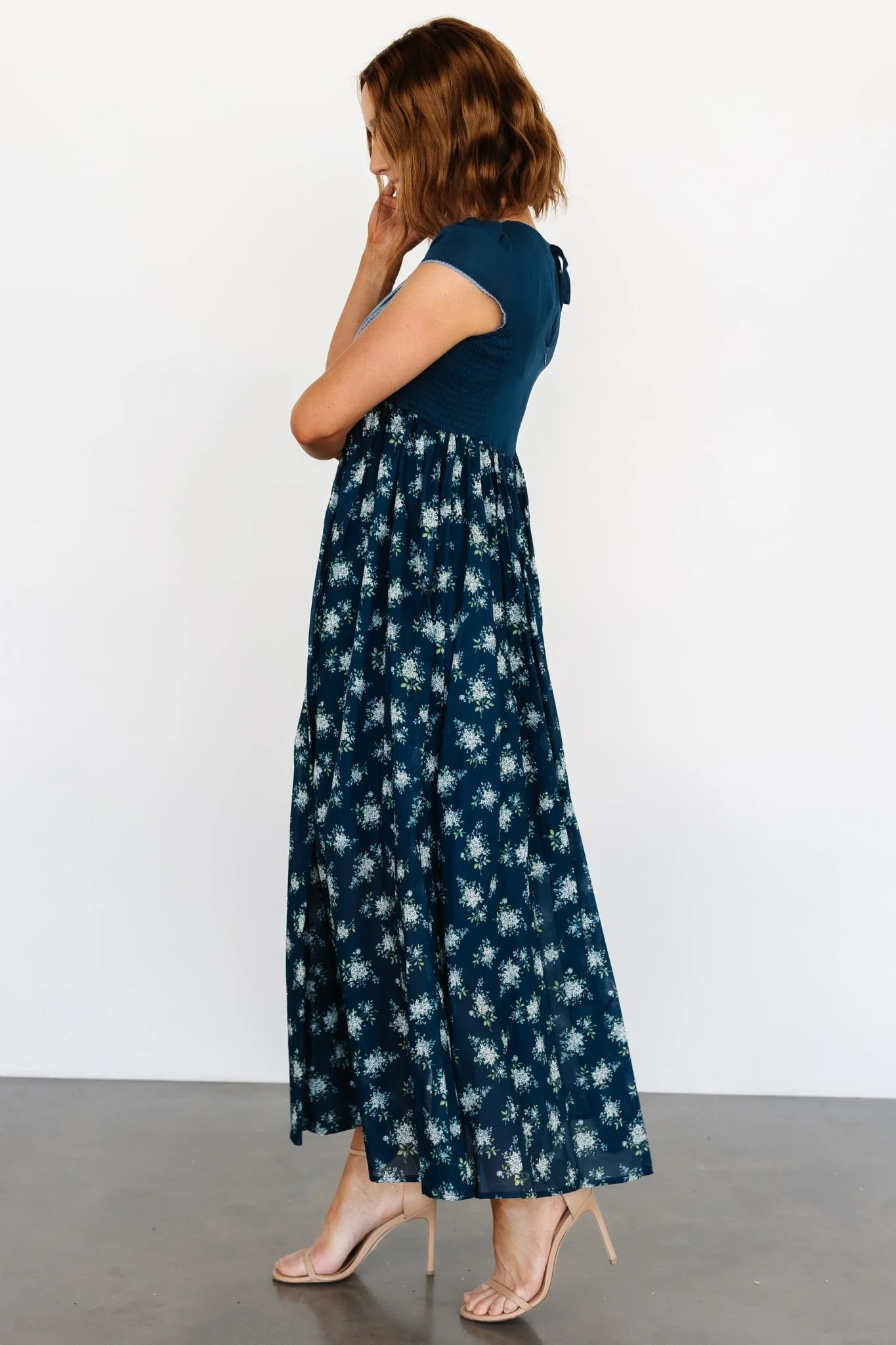 Lucille Maxi Dress | Dark Blue Floral