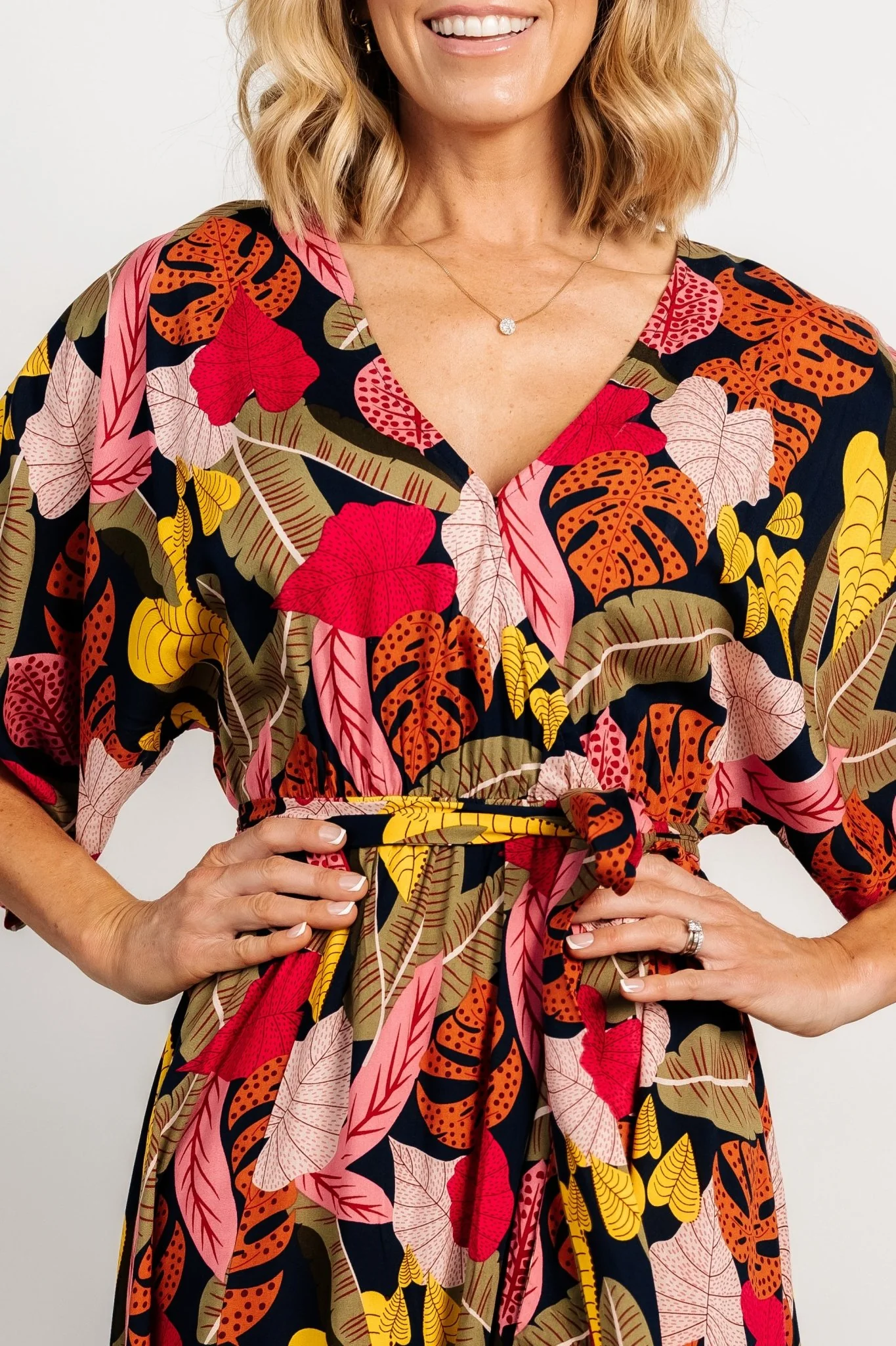 Moira Kimono Maxi Dress | Navy Multi Print