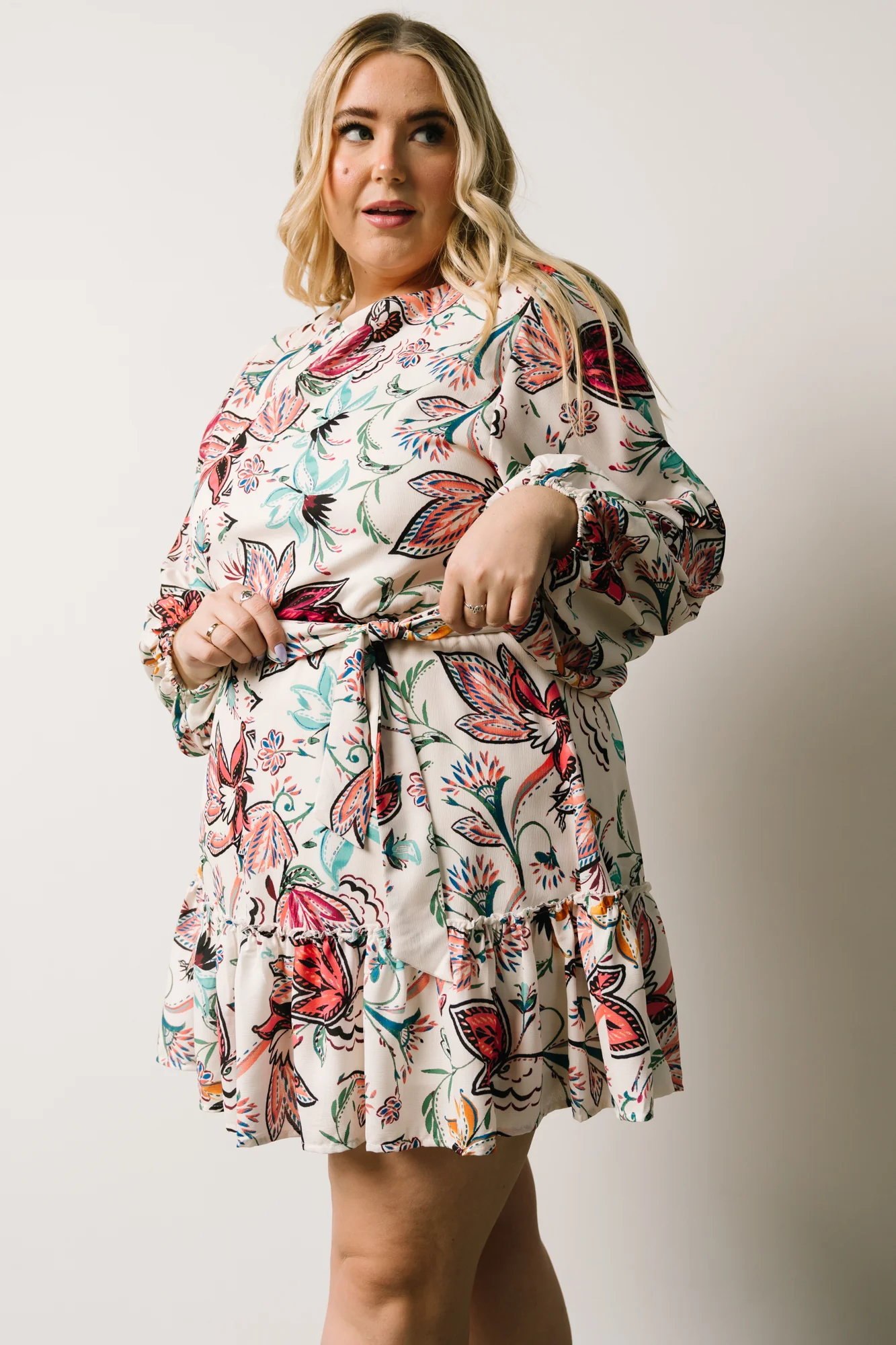 Tally Mini Dress | Off White Multi Print