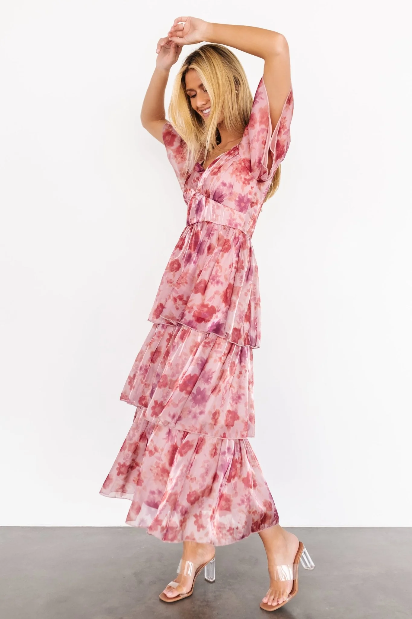 Emeline Tiered Maxi Dress | Mauve Multi