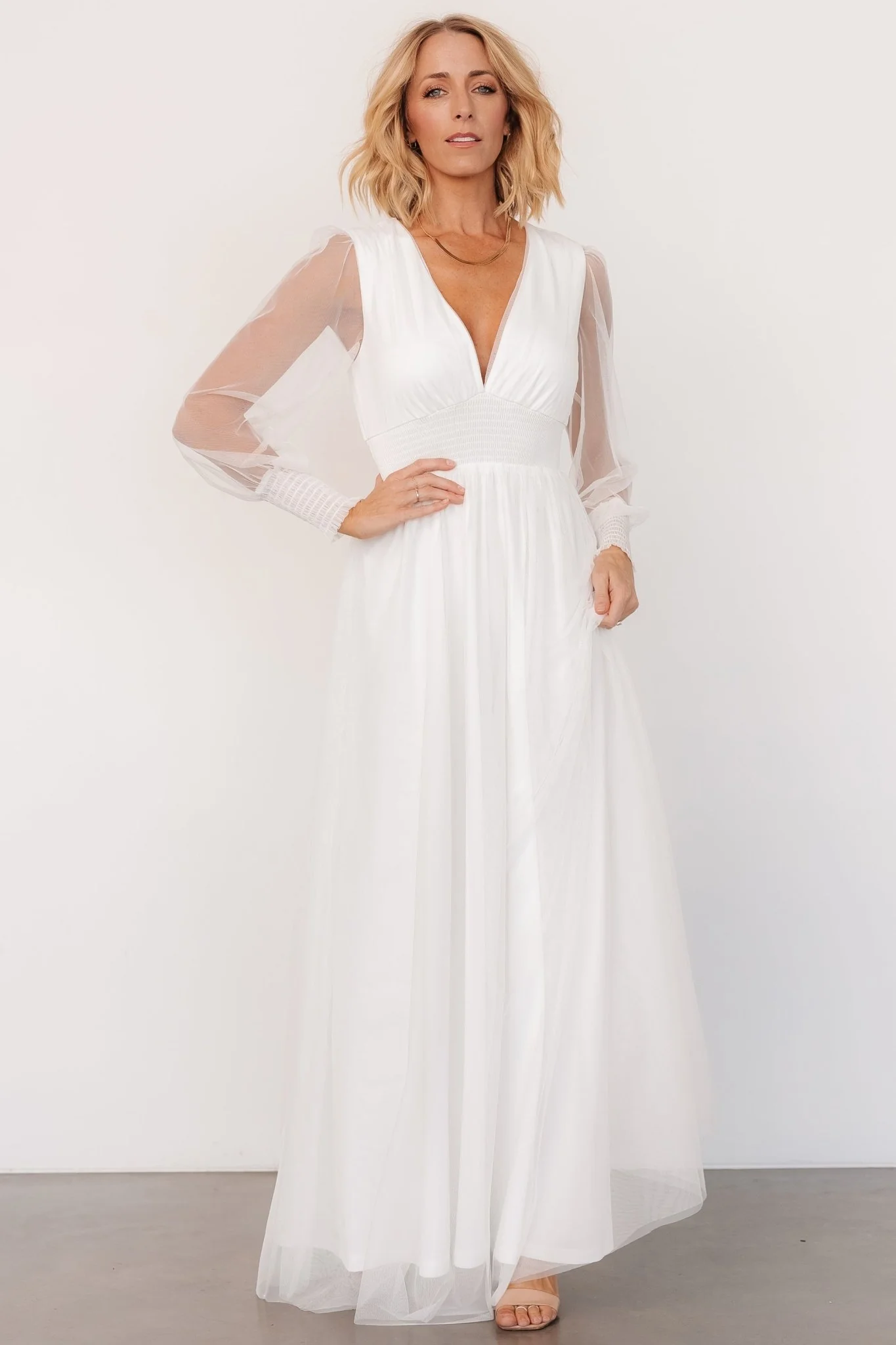 Layla Tulle Maxi Dress | White