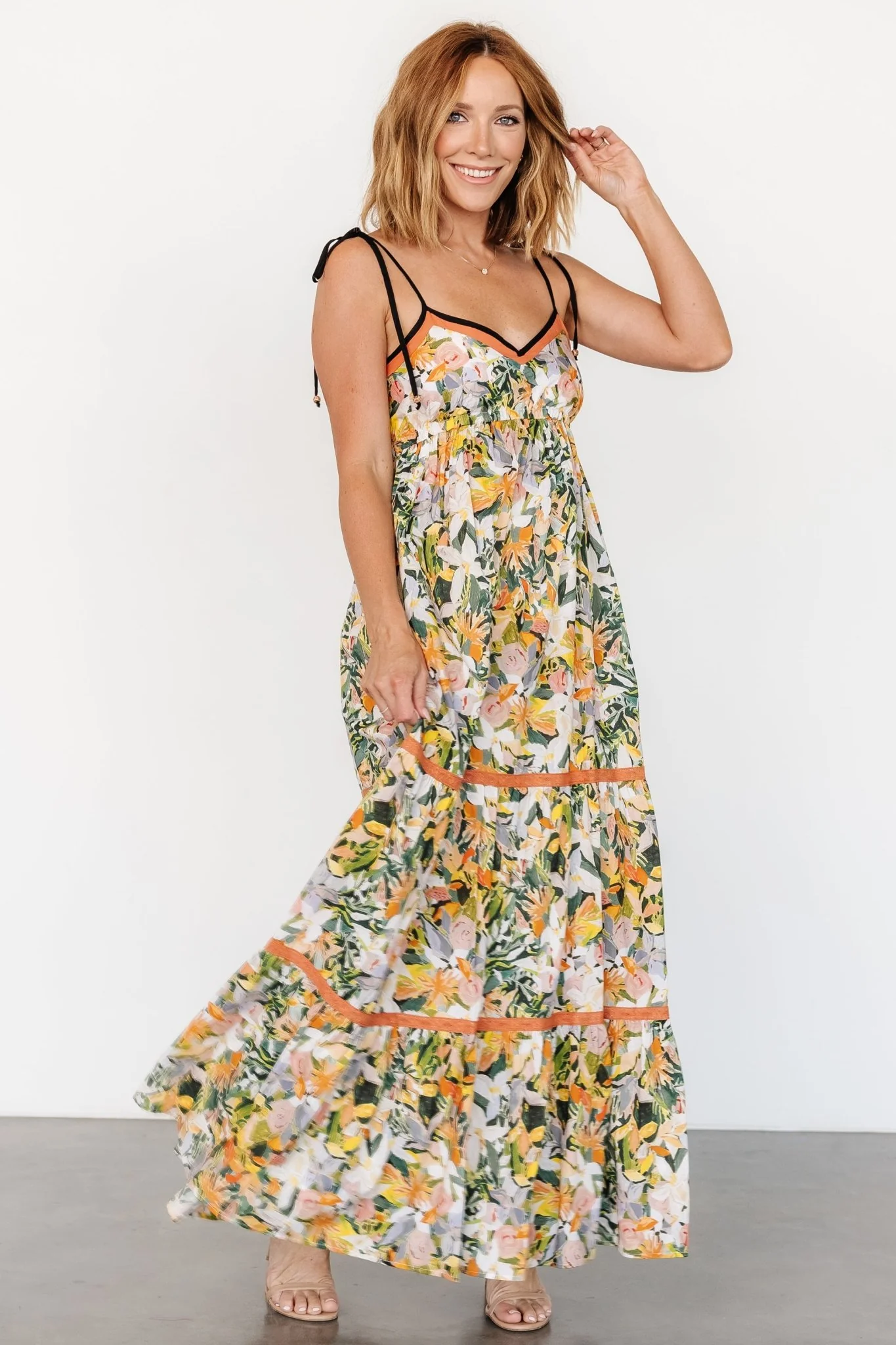 Pierrette Maxi Dress | Tangerine Multi