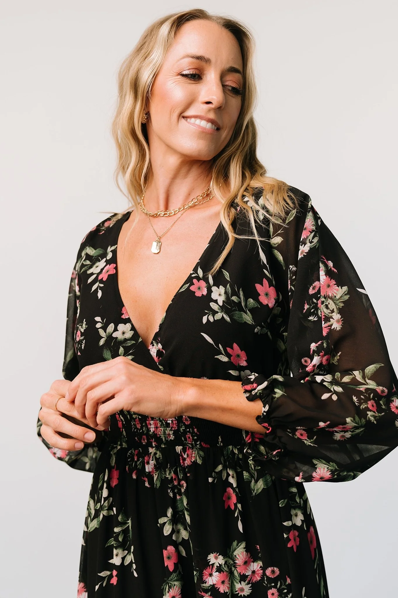 Sawyer Tiered Maxi Dress | Black + Berry