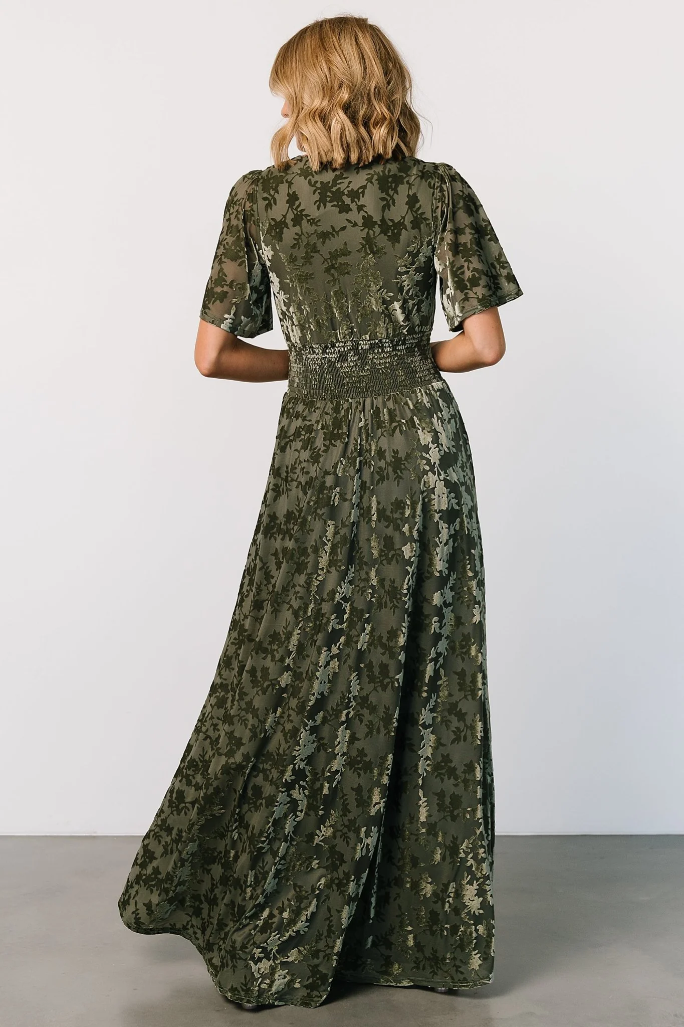 Veronica Velvet Maxi Dress | Dark Sage