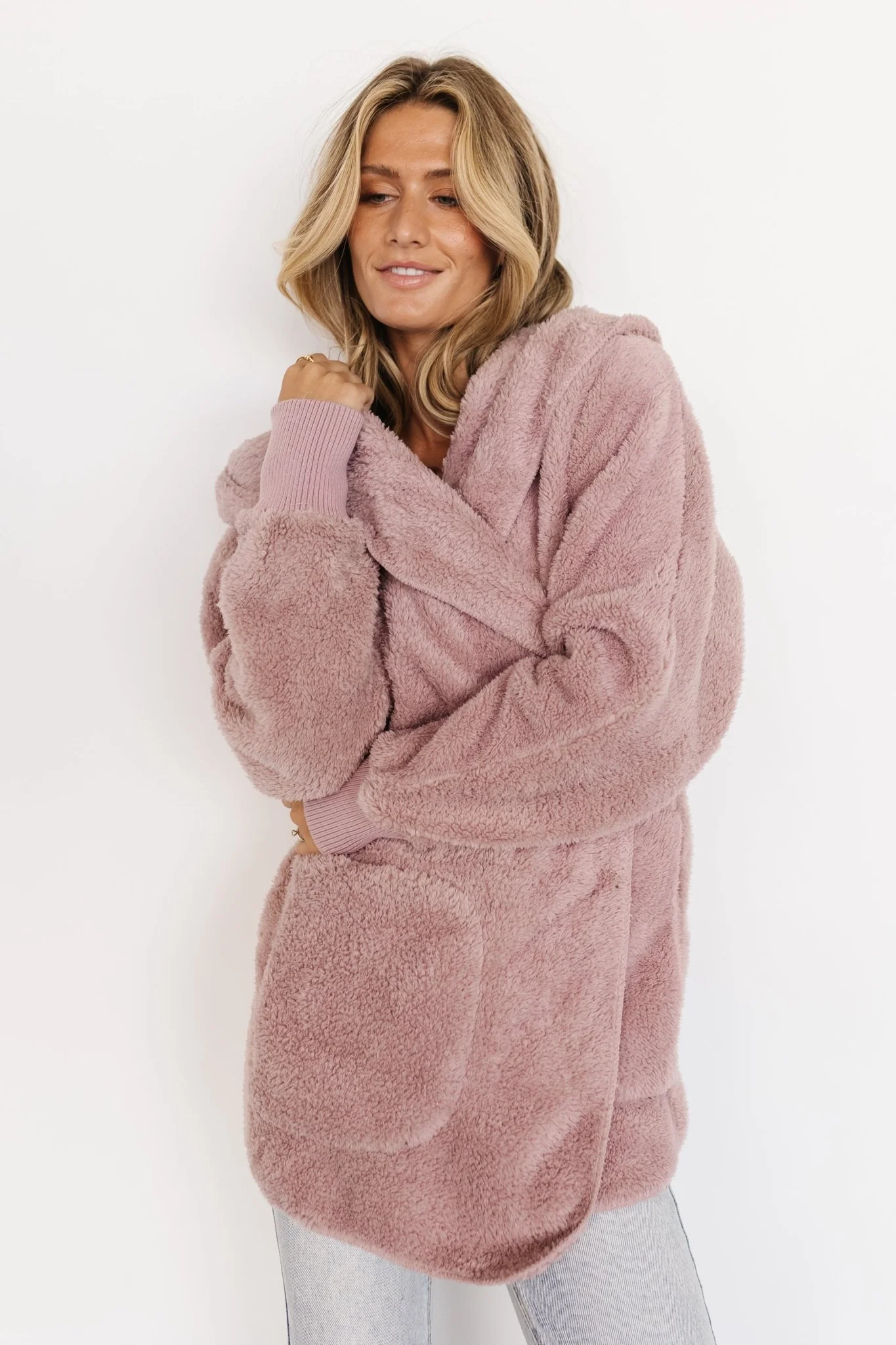 Melrose Teddy Jacket | Dusty Lilac