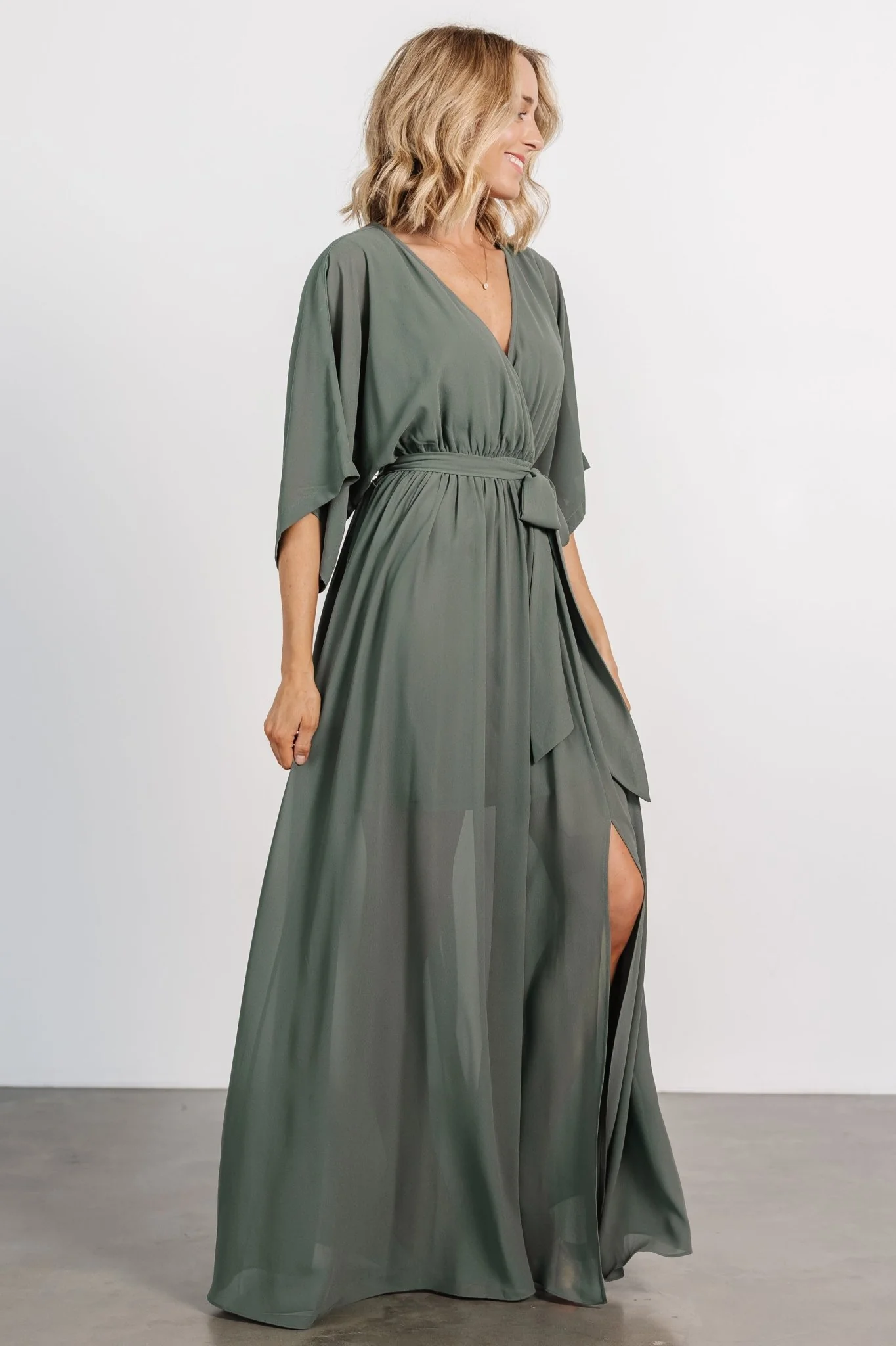 Kia Kimono Maxi Dress | Dark Sage