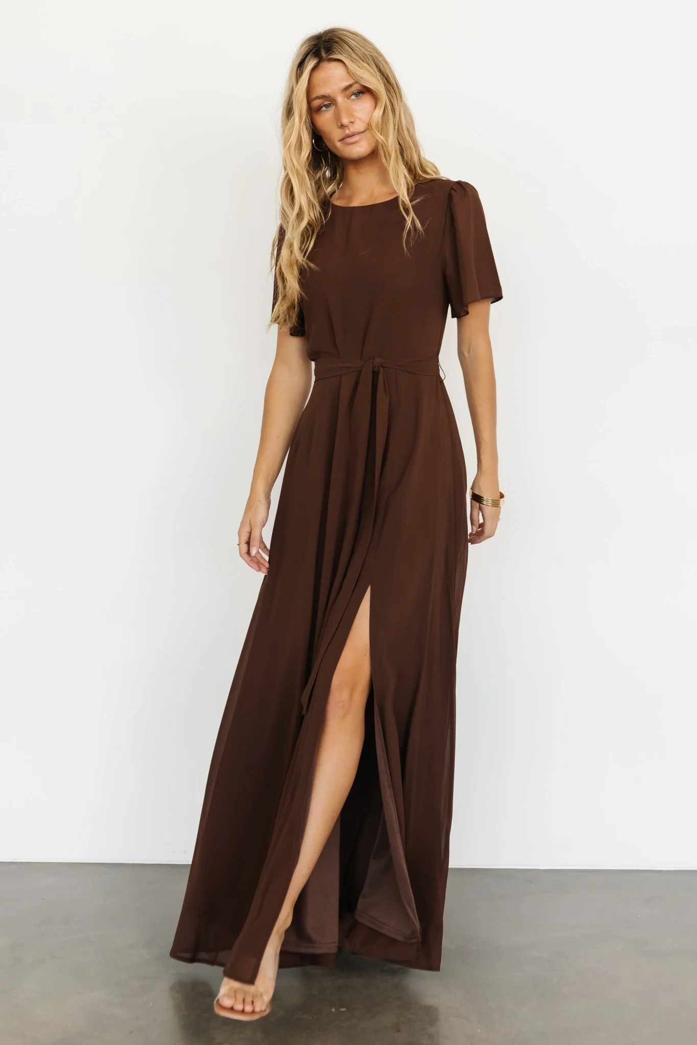Naomi Short Sleeve Maxi Dress | Espresso