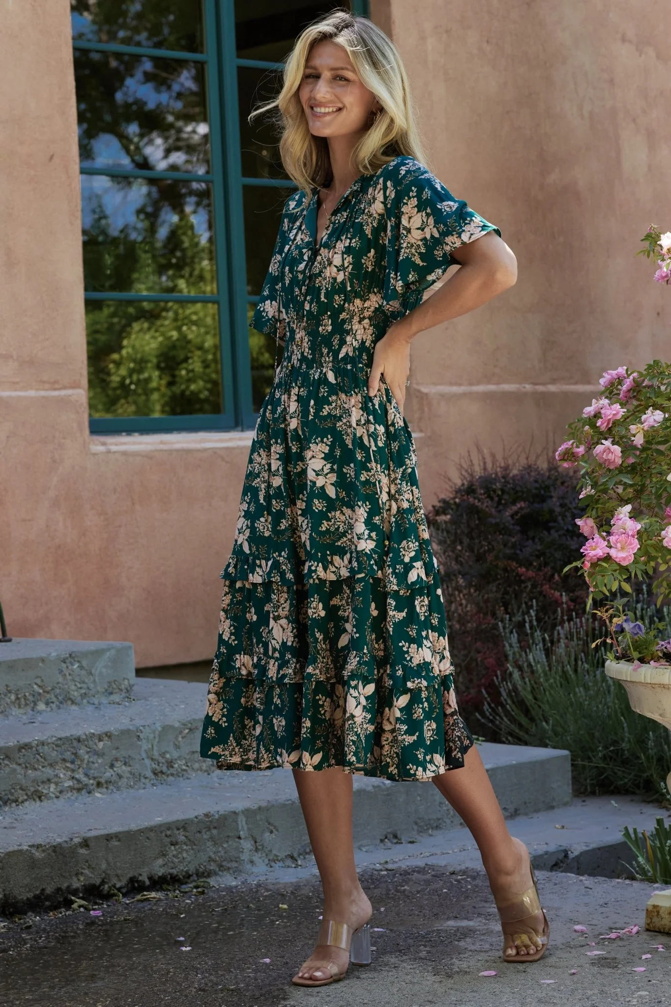 Spell Boho Midi Dress | Topaz + Blush Floral