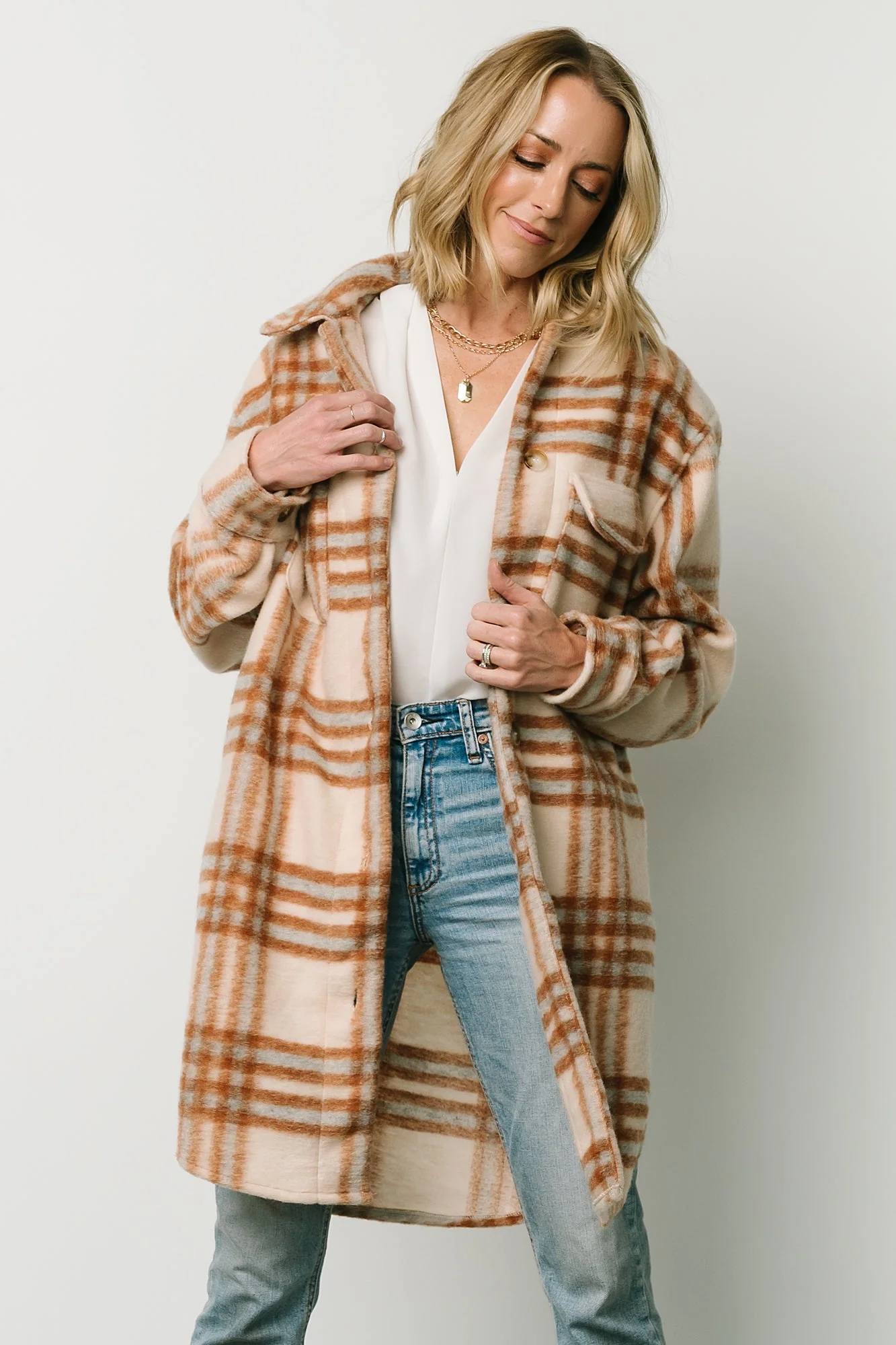 Durango Plaid Shacket | Oatmeal + Mocha