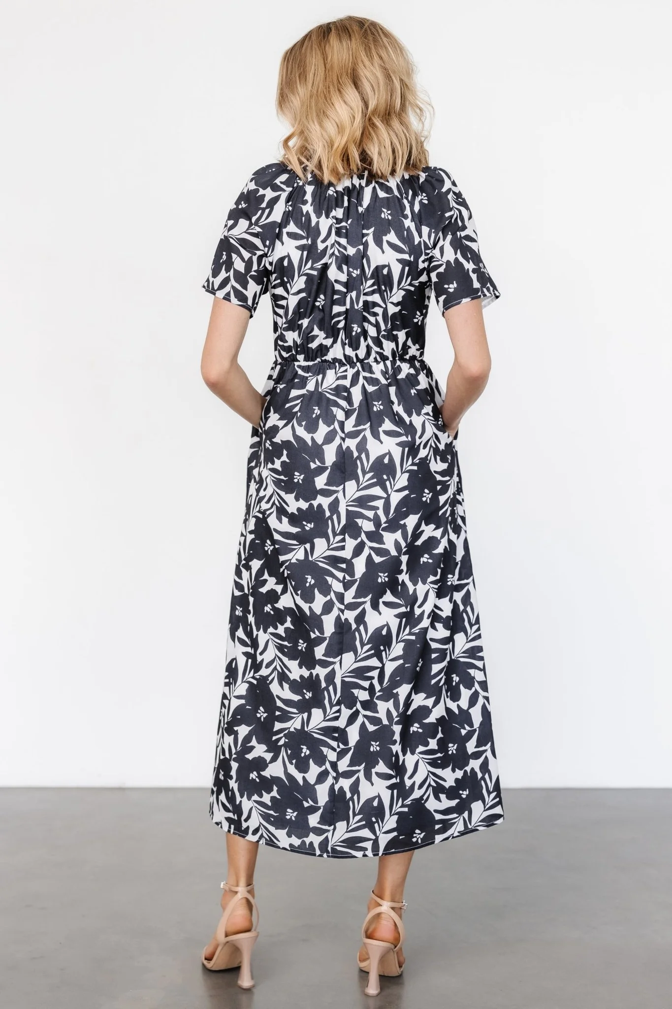 Annise Midi Dress | Black Floral