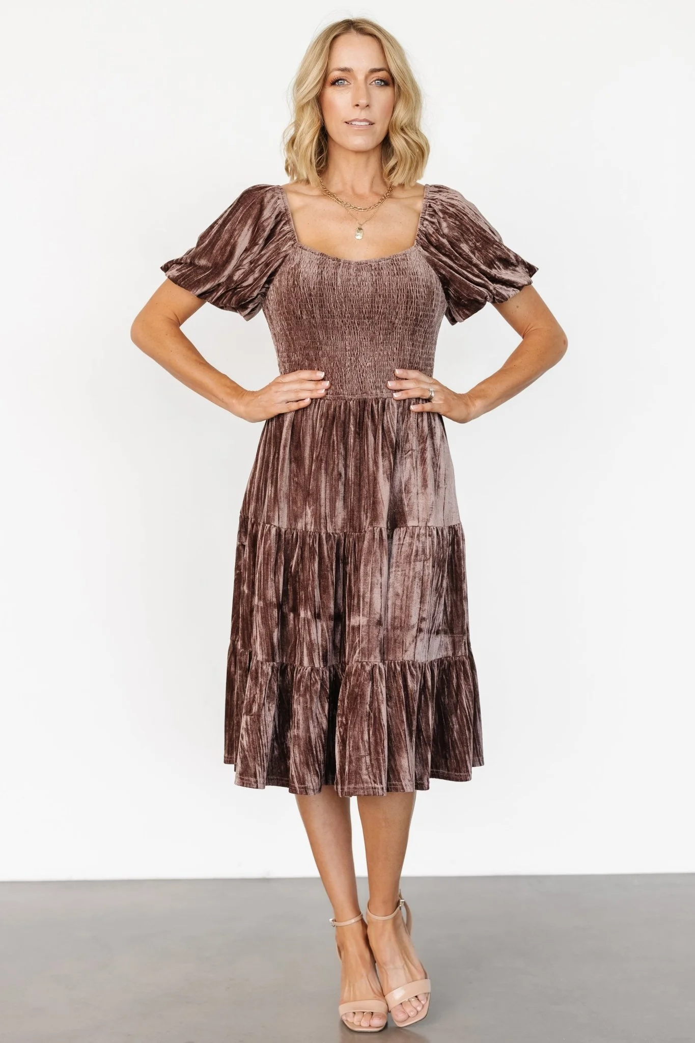 Fay Velvet Midi Dress | Cocoa