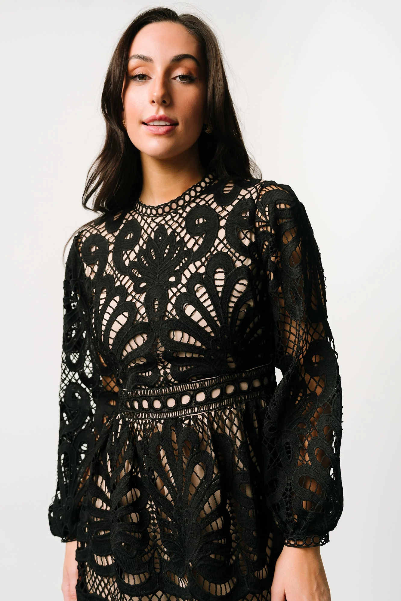 Eldora Lace Midi Dress | Black