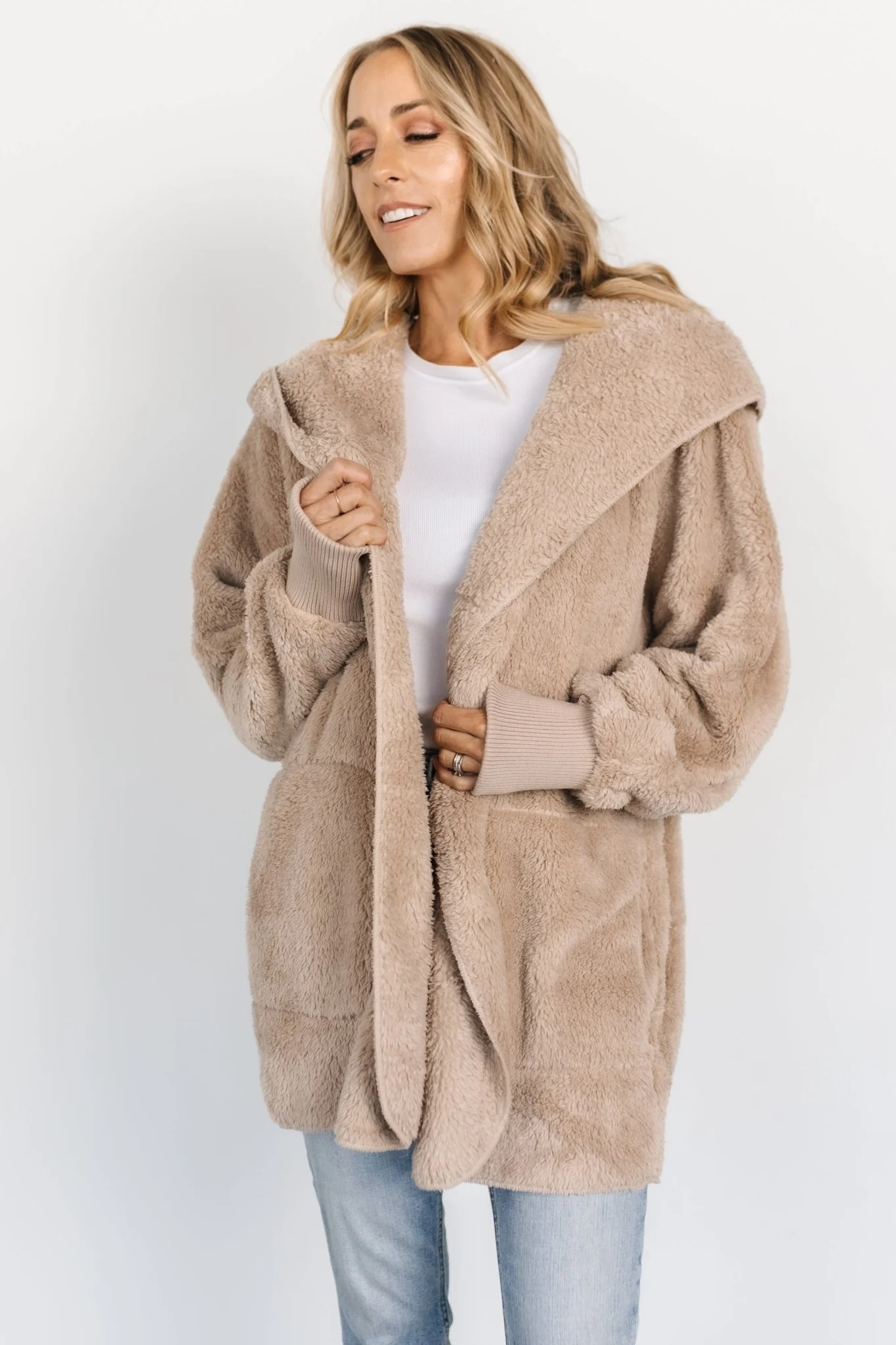 Melrose Teddy Jacket | Taupe