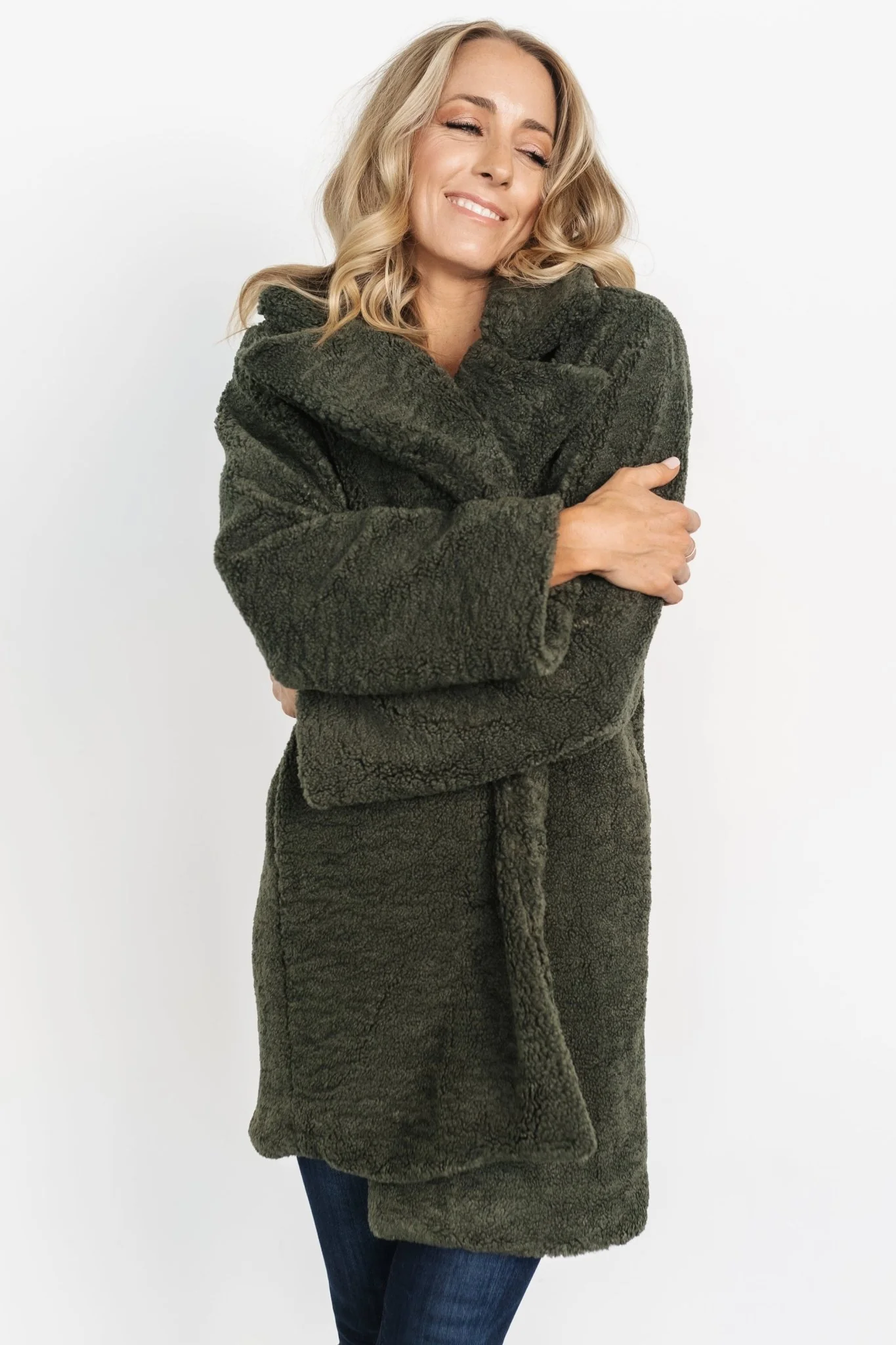 Damien Sherpa Coat | Dark Green