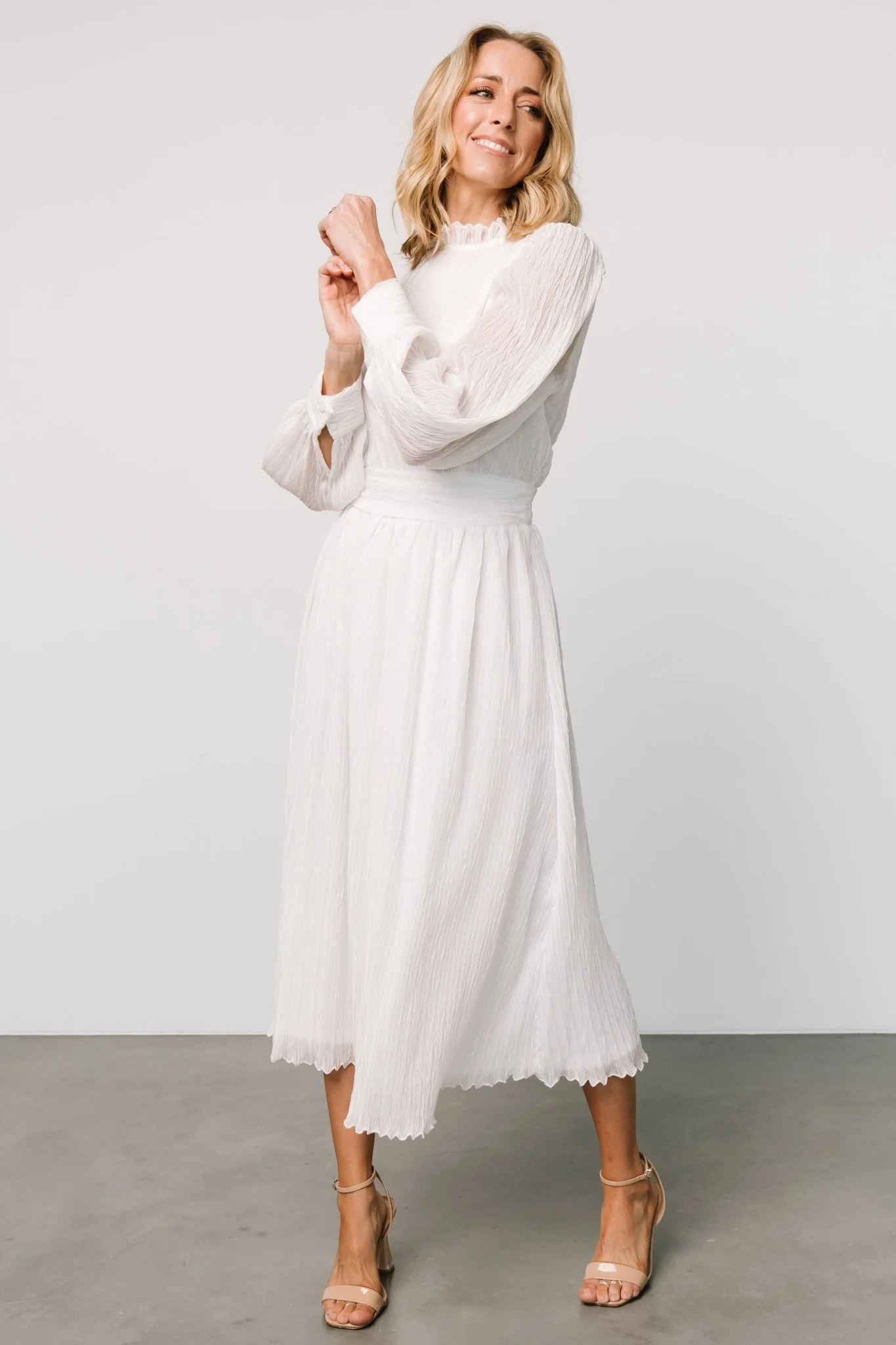 Julie Long Sleeve Dress | Off White