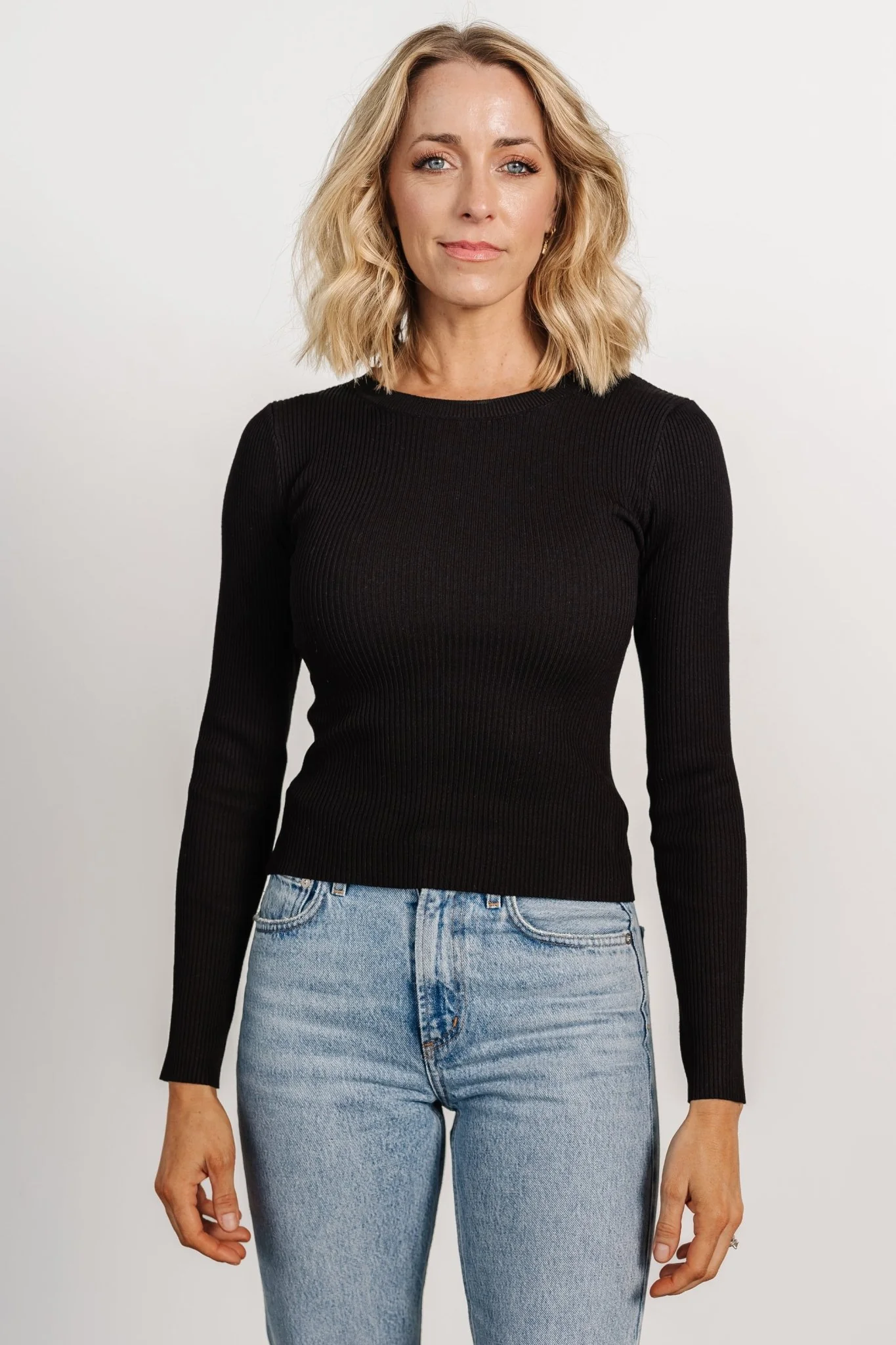 Sora Ribbed Top | Black