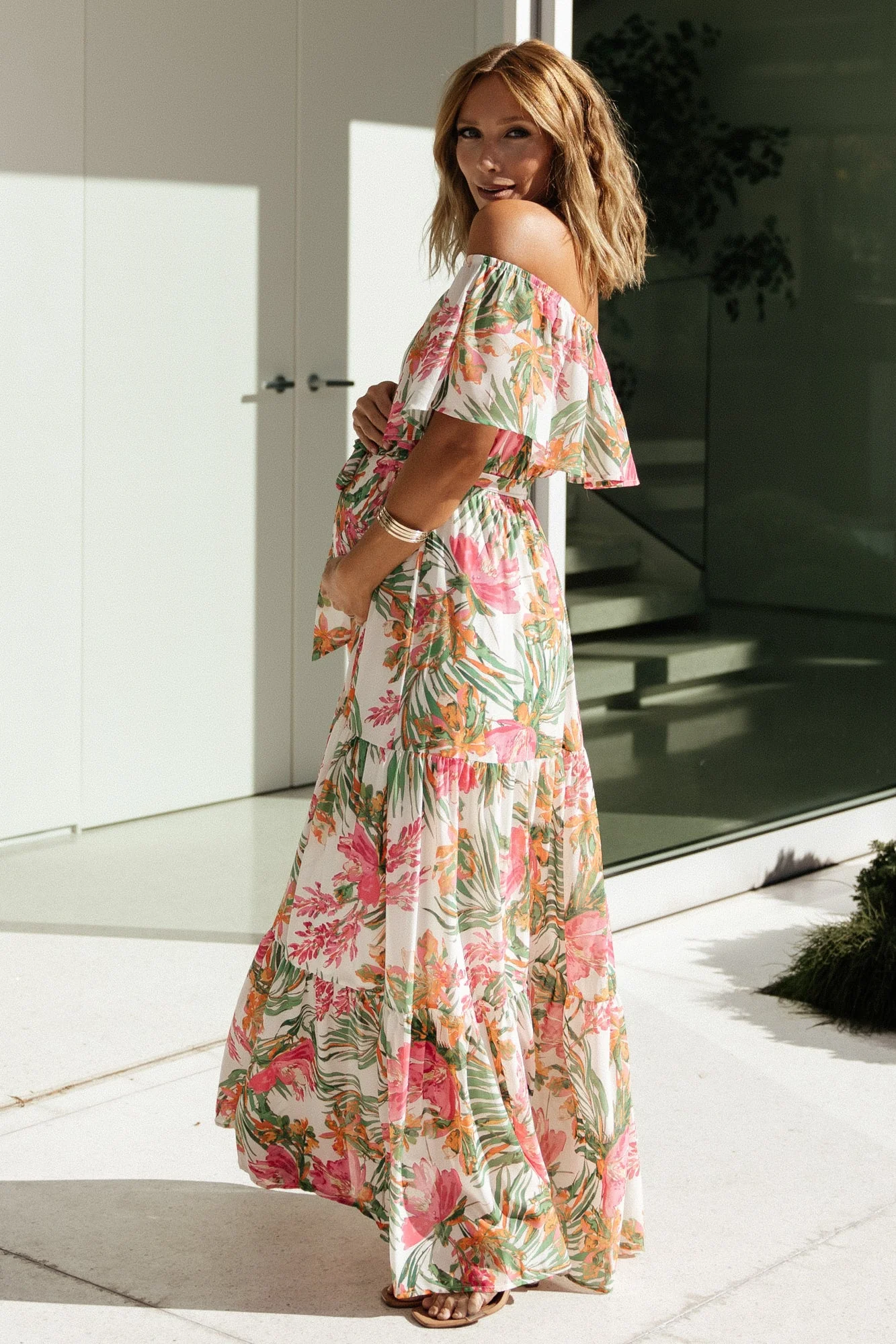 Lahaina Off Shoulder Maxi Dress | Multi