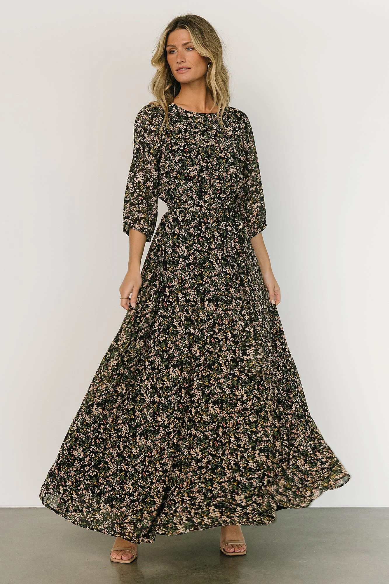 Rebecca Maxi Dress | Black Floral