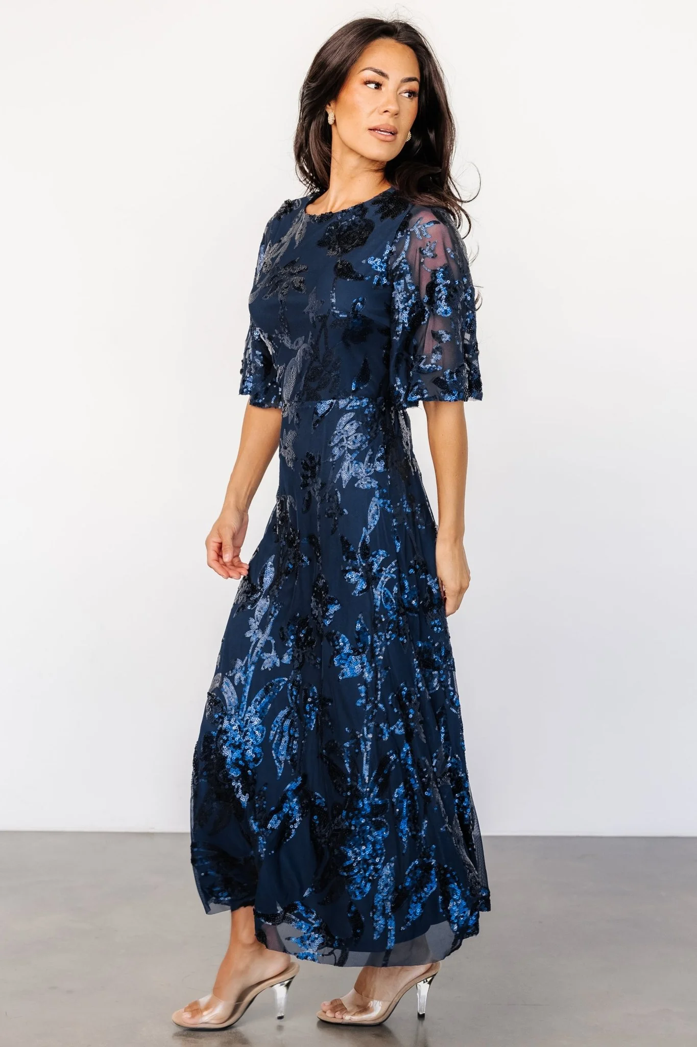 Lucy Sequin Dress | Navy