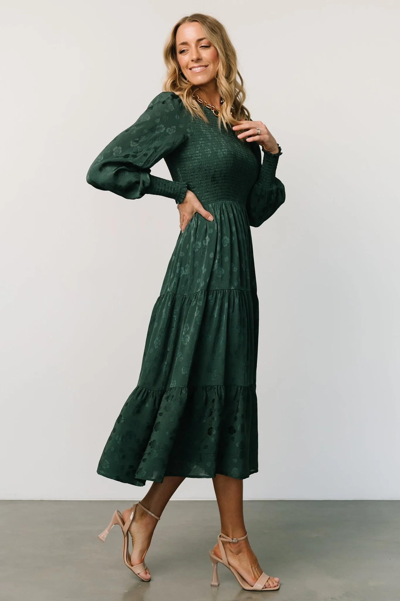 Stockholm Smocked Dress | Dark Green
