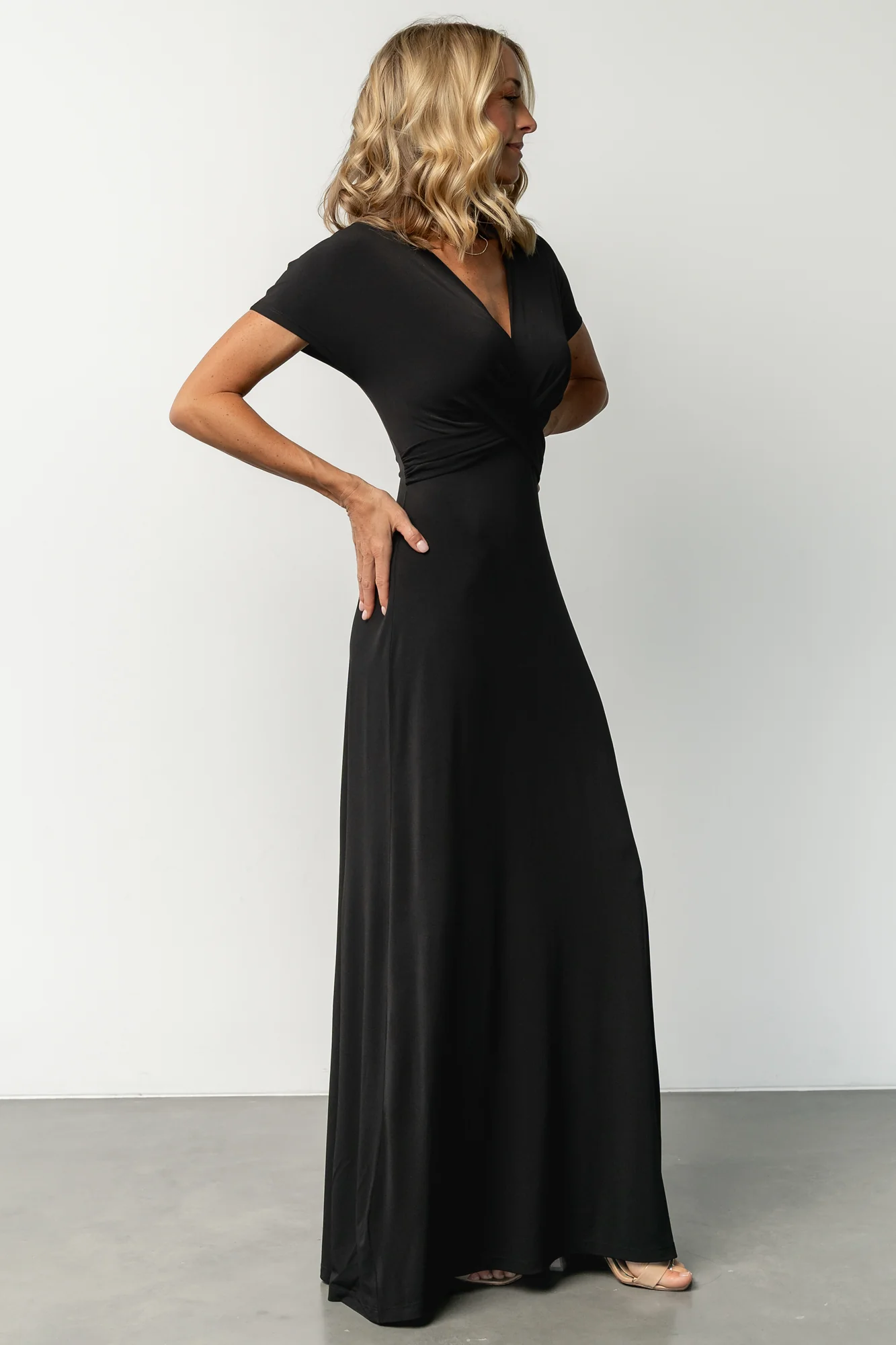 Annaeli Cross Front Maxi Dress | Black