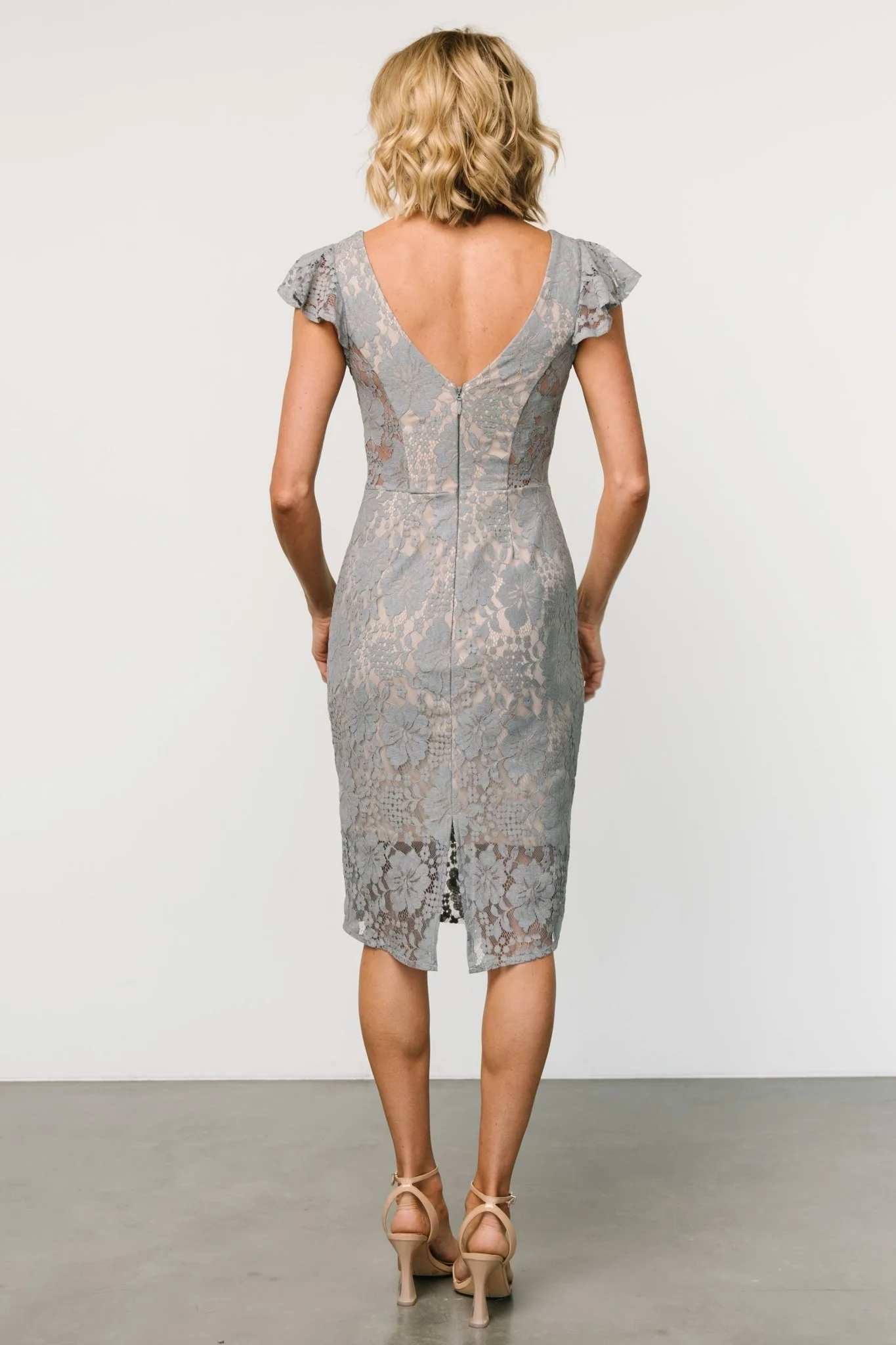 Kimber Lace Dress | Dusty Slate