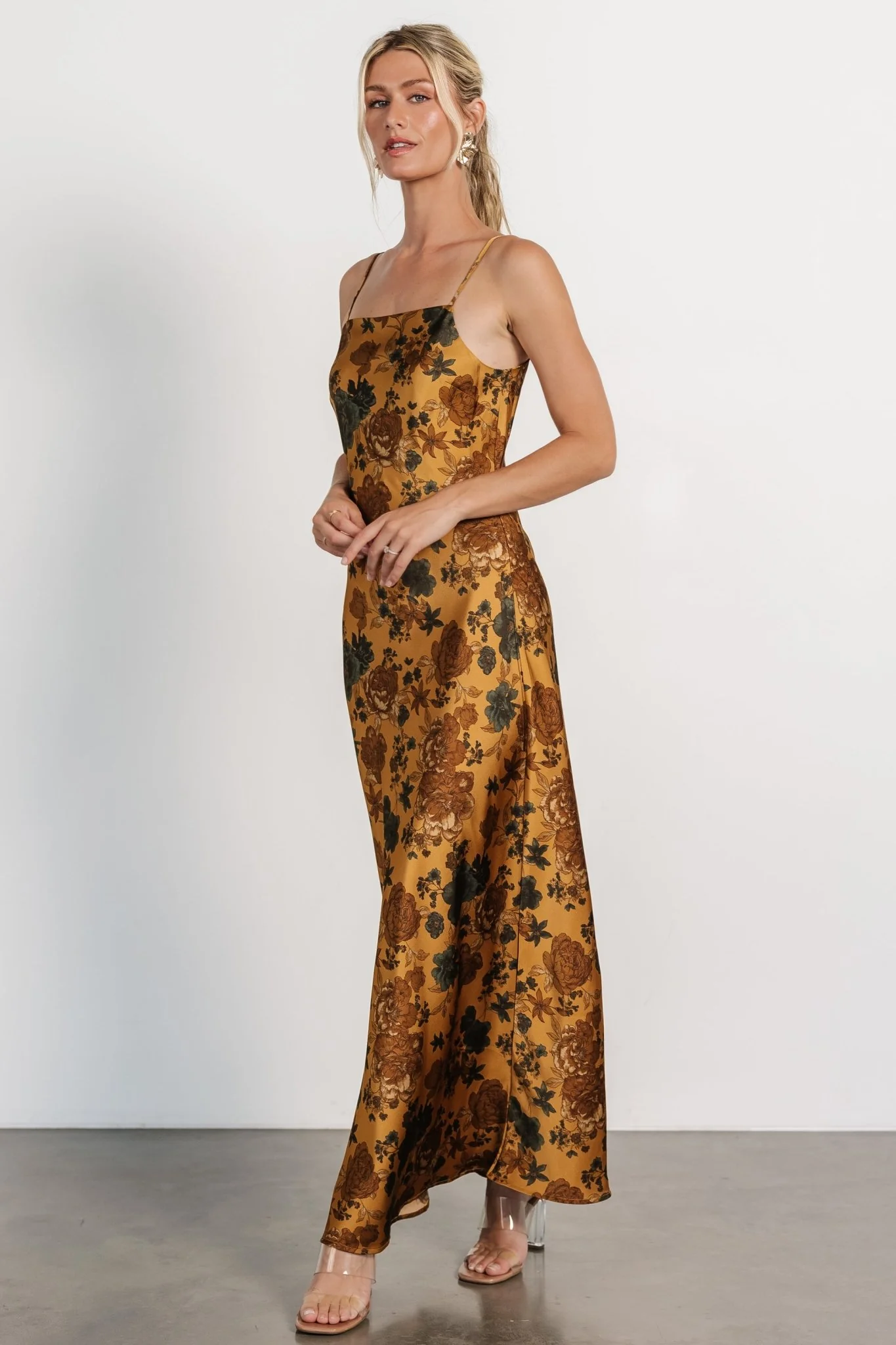 Hallie Tank Maxi Dress | Gold Multi