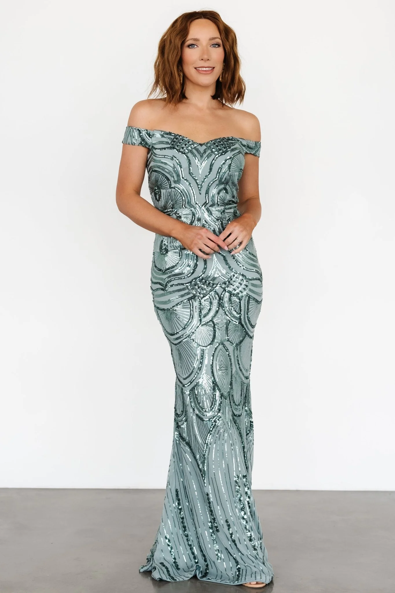 Empress Sequin Gown | Eucalyptus