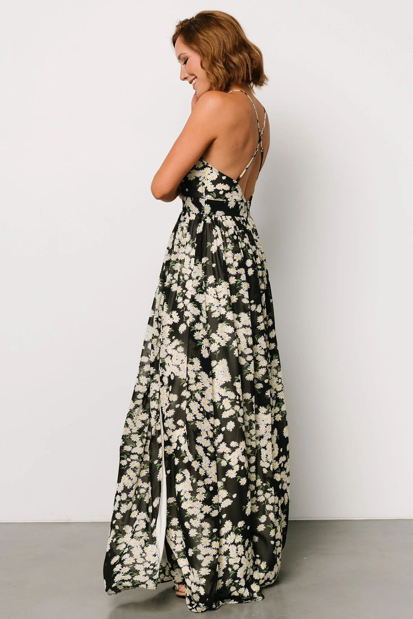 Brylee Maxi Dress | Black Flower Print