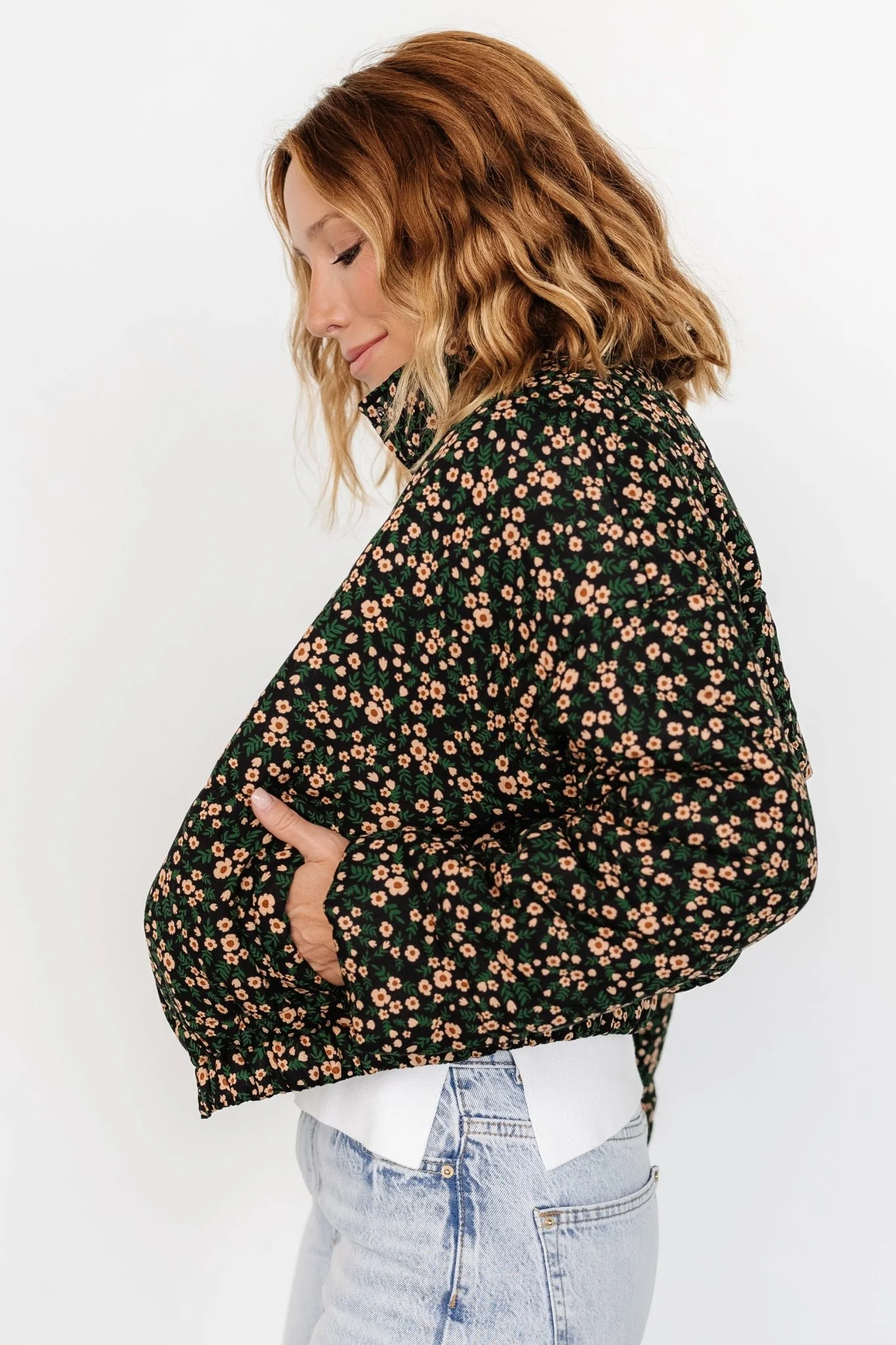 Ezra Puffer Jacket | Black Print